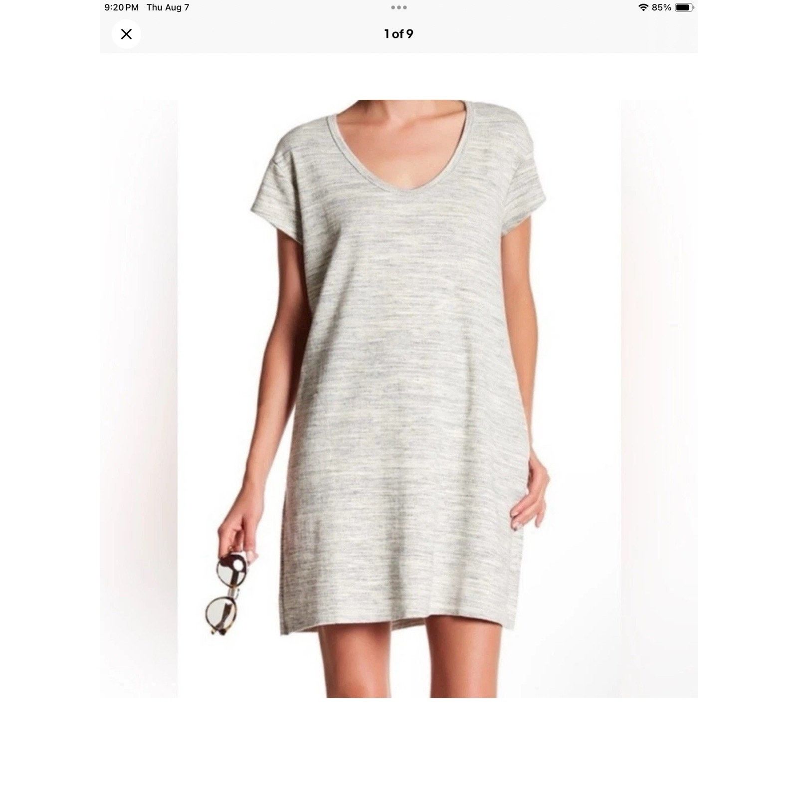 ATM ATM T-Shirt Dress, Gray V-Neck, Minimalist Lagenlook Small Size S / US 4 / IT 40 - 1 Thumbnail