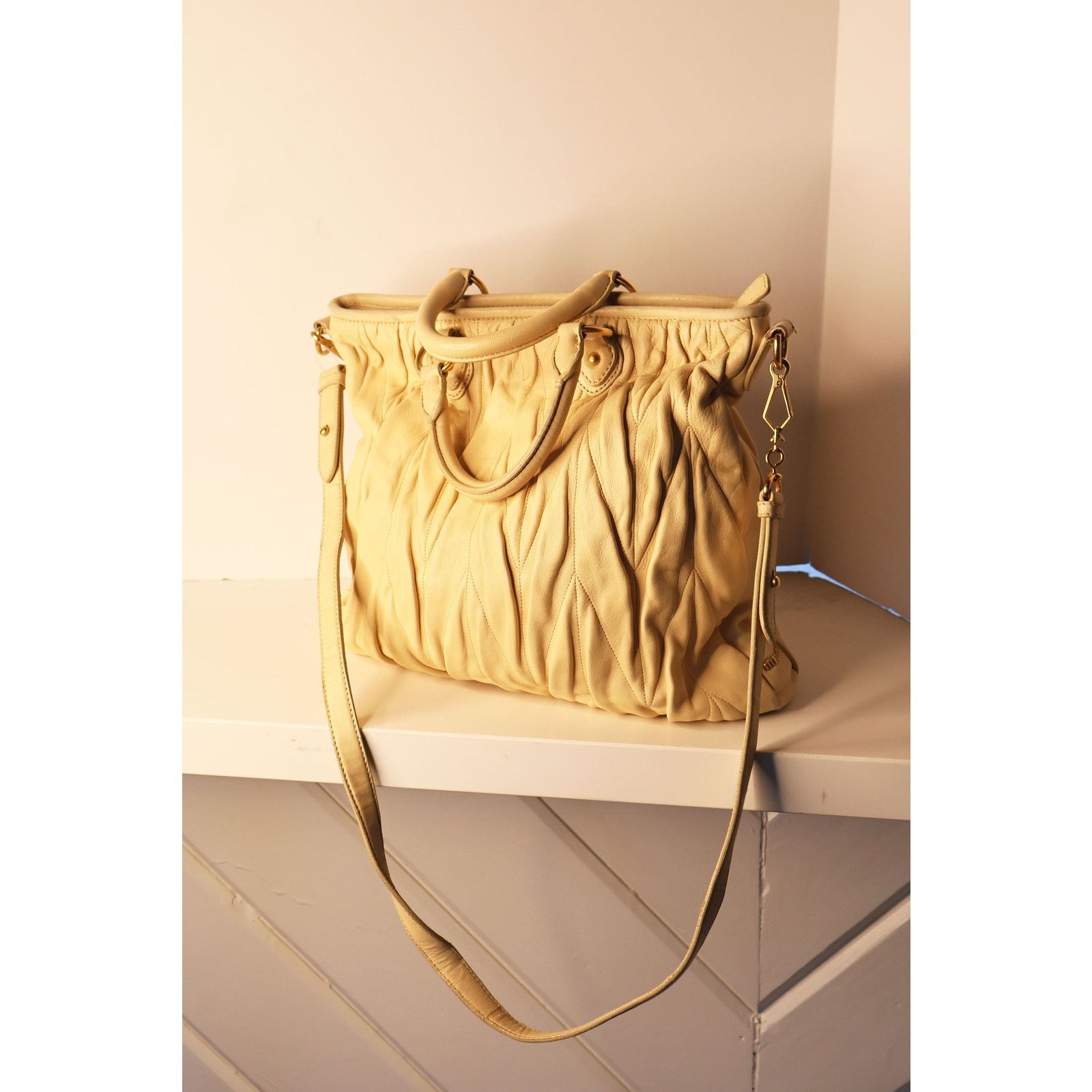 Miu Miu Vintage Miu Miu Nude Matelasse Leather 2 Way Bag Size ONE SIZE - 5 Thumbnail