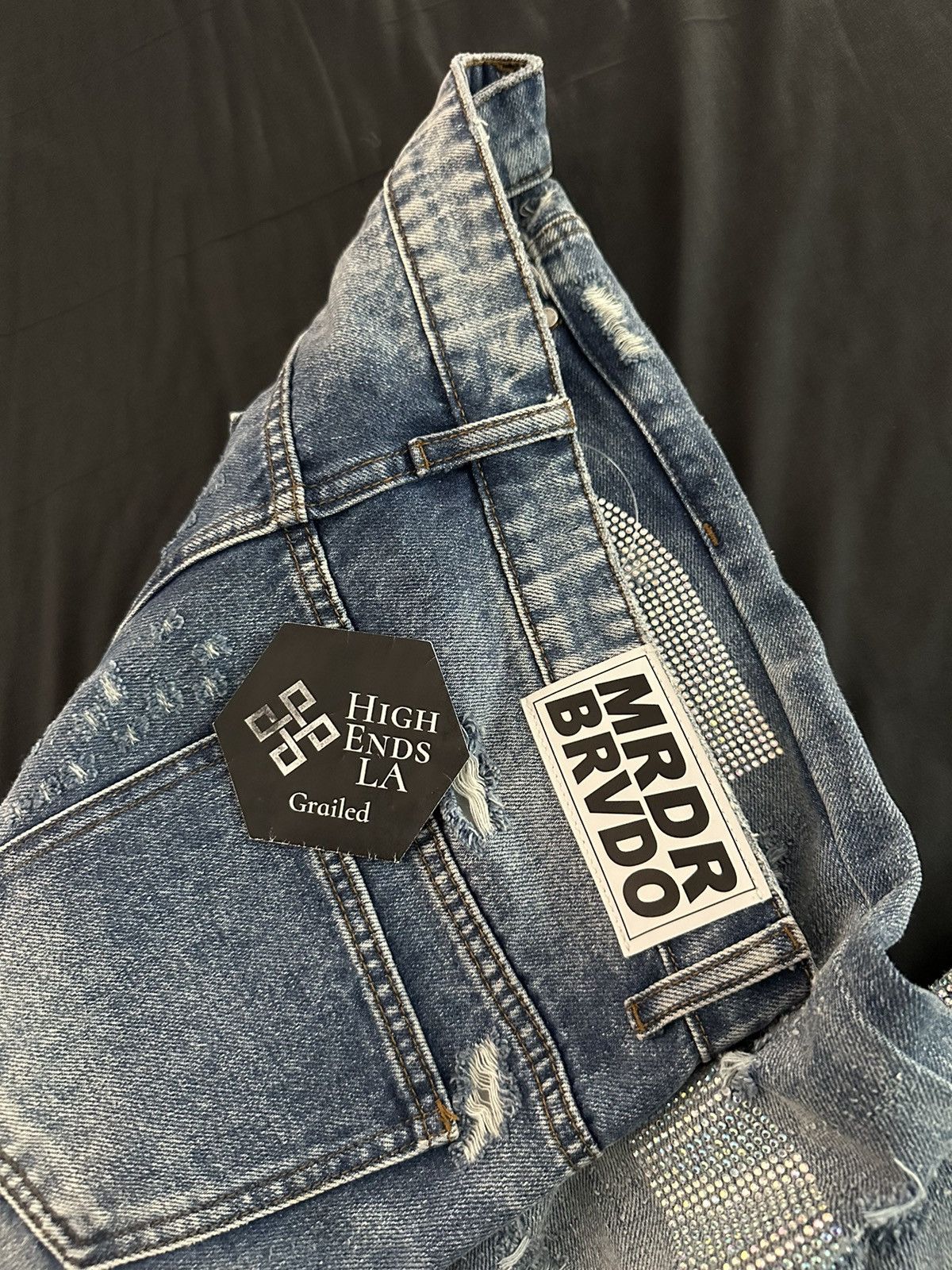 Who Decides War Who Decides War Rhinestone Denim Jeans Size US 30 / EU 46 - 9 Thumbnail