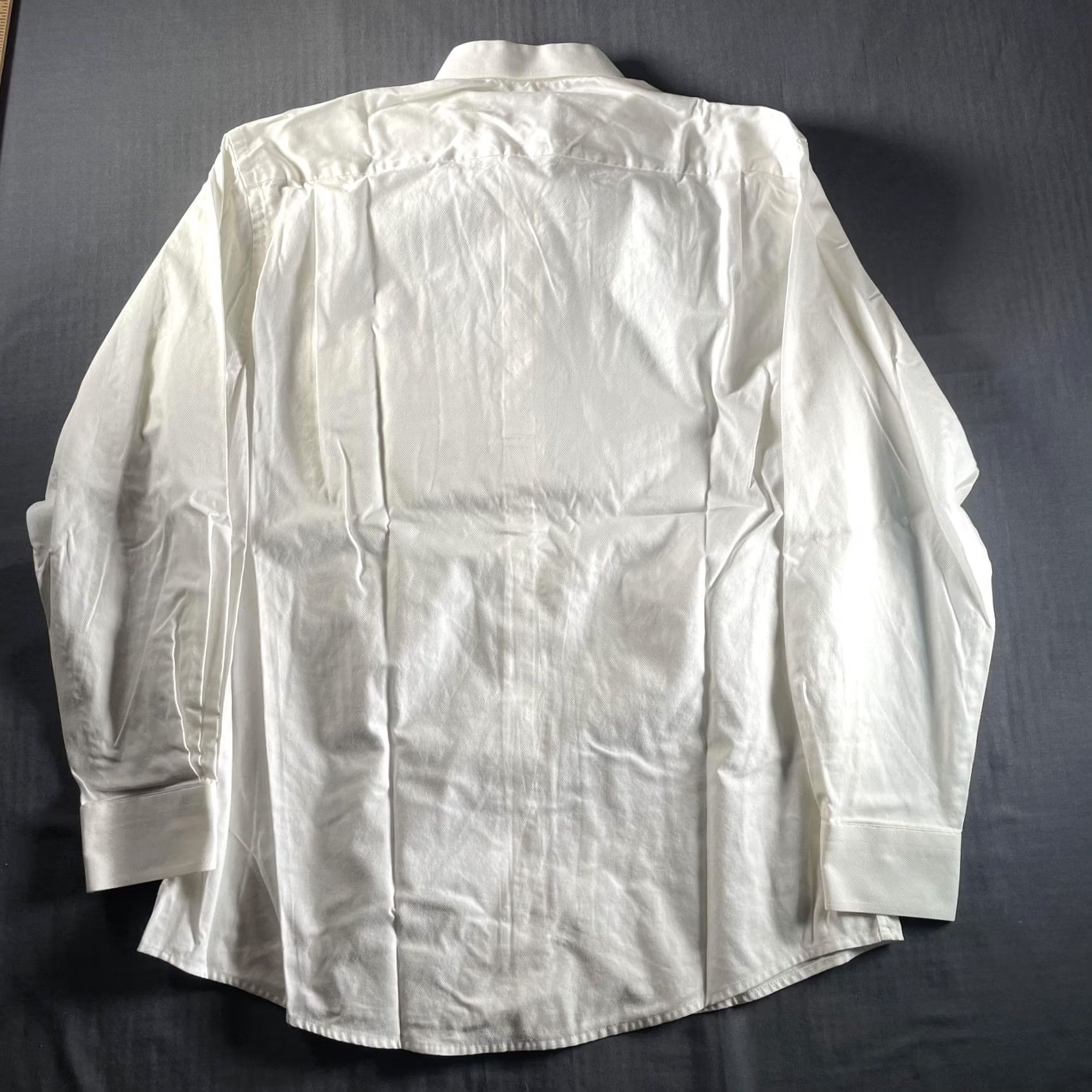 Eton VINTAGE Eton Shirt Mens Large White Twill Long Sleeve Dress Button Front Chest Pocket Size 42R - 5 Thumbnail