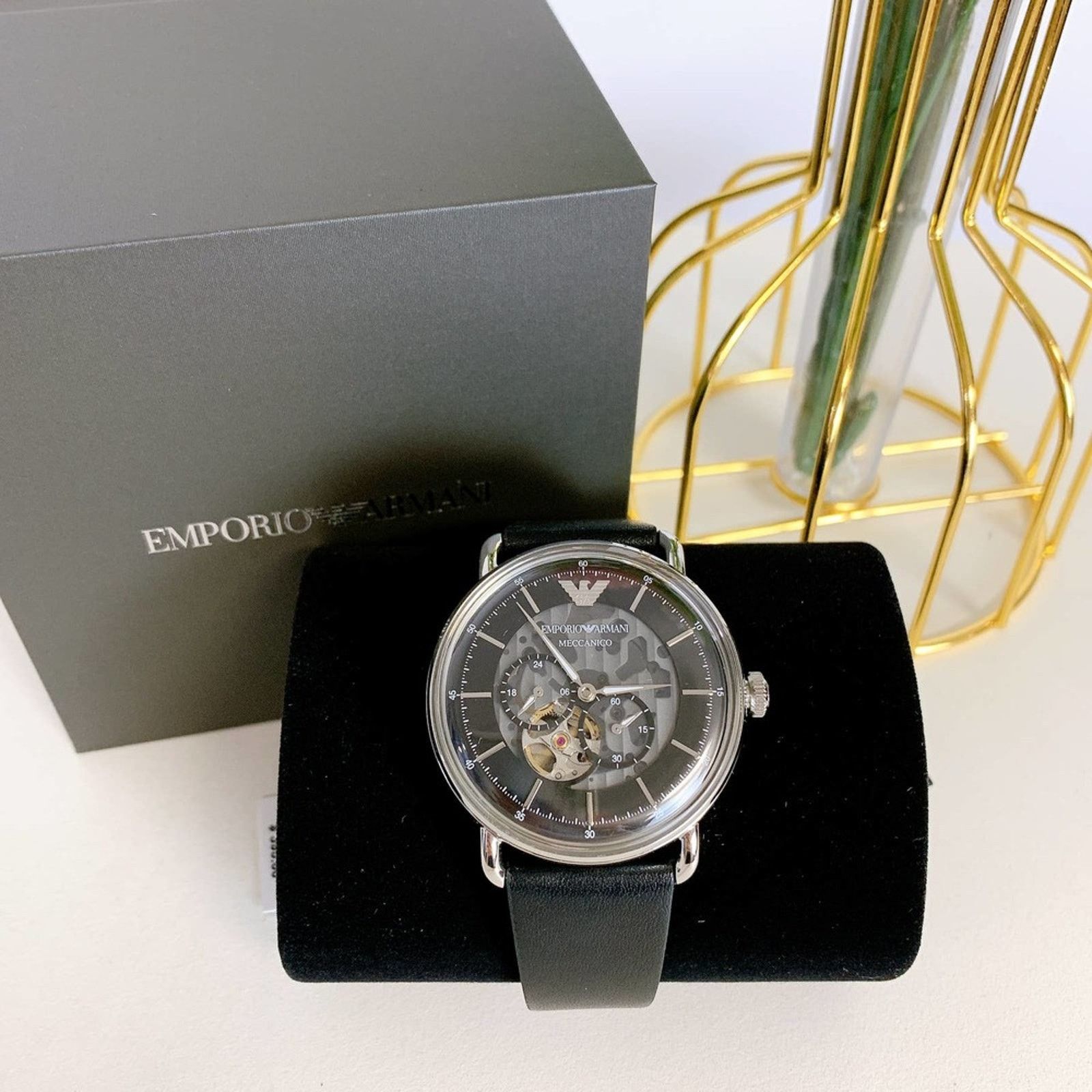 Emporio Armani Emporio Armani AR60026 Multifunction Black Leather Watch Size ONE SIZE - 2 Thumbnail