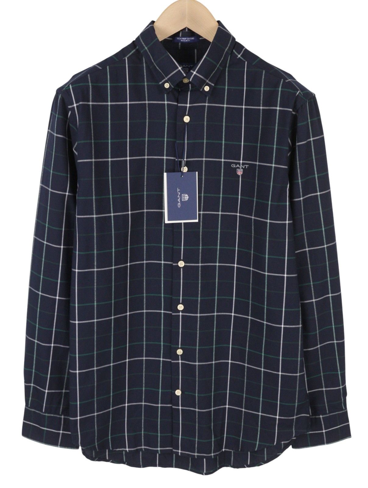 Gant TECH PREP OXFORD CHECK M Navy Button-Down Shirt 87487 Size US M / EU 48-50 / 2 - 1 Thumbnail