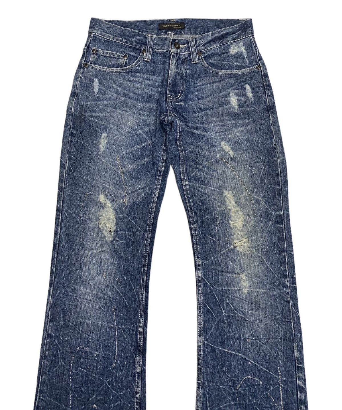 Japanese Brand FLARED JEANS RIPS DISTRESS JAPANESE BRAND UNDERCOVER STYLE Size US 30 / EU 46 - 3 Thumbnail