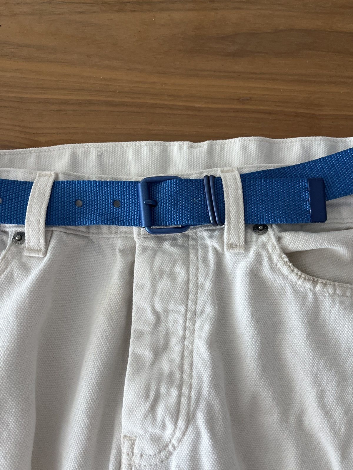 Helmut Lang Blue Web Belt with Anodized Buckle Size 26 - 6 Thumbnail