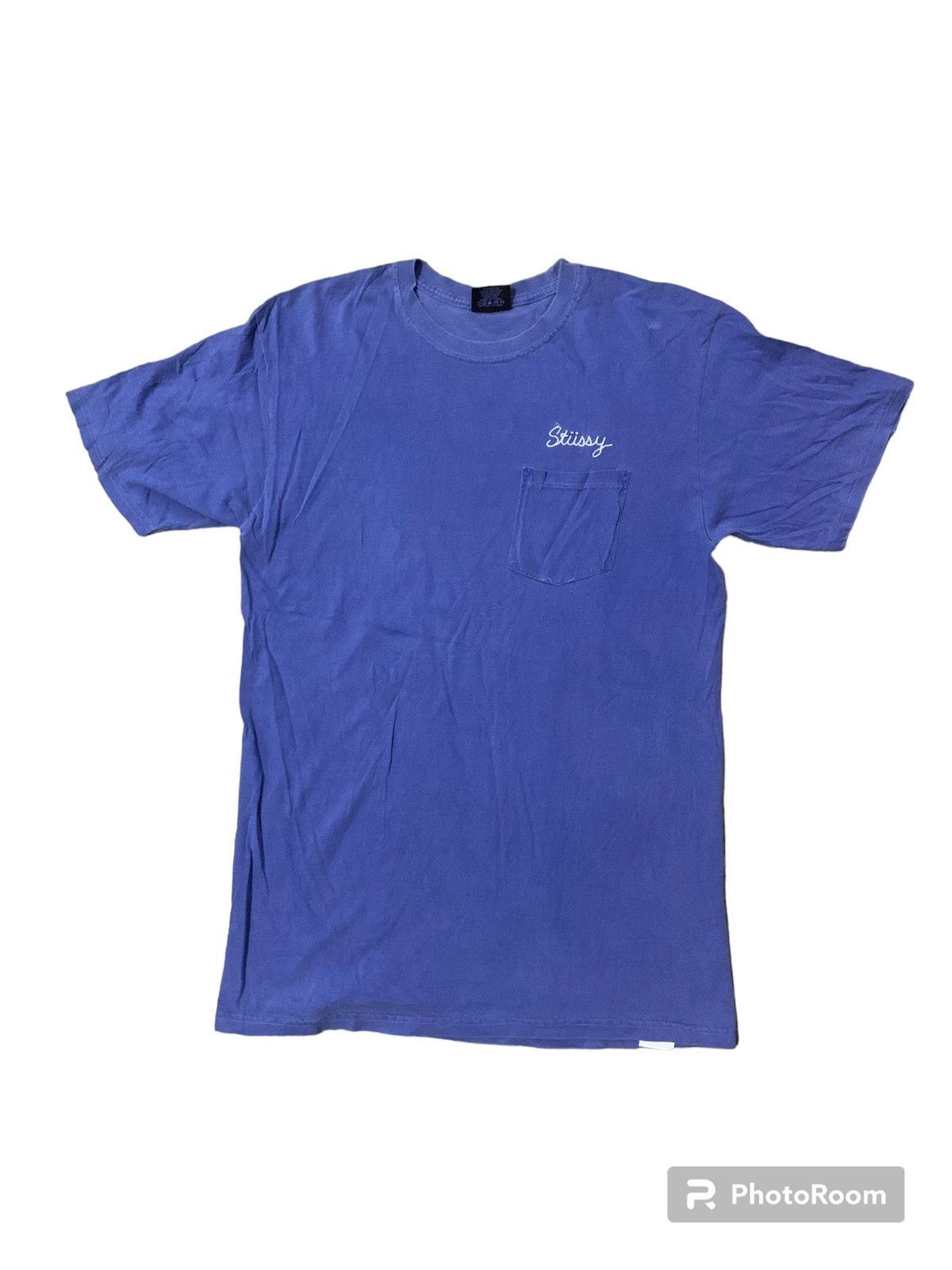 Stussy × Vintage Stussy Single Pocket Spellout Tee Size US M / EU 48-50 / 2 - 1 Thumbnail