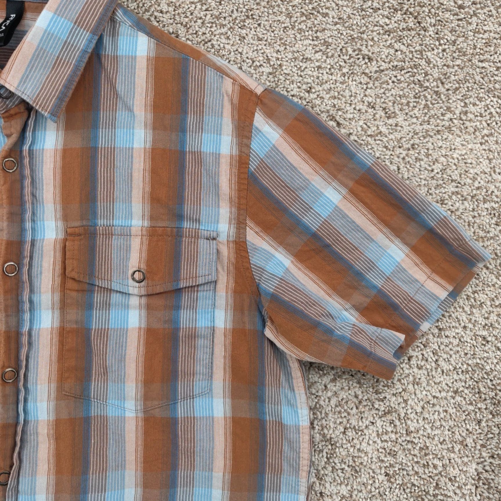 RVCA RVCA Shirt Mens Small S Plaid Short Sleeve Snap Button Skater Pockets Vintage: No Size US S / EU 44-46 / 1 - 4 Thumbnail