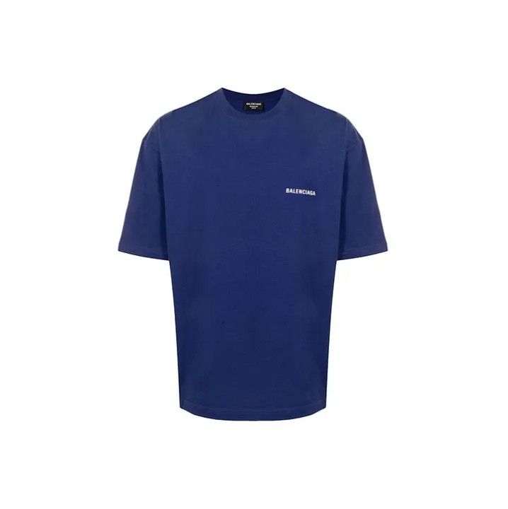 Balenciaga Balenciaga FW21 Blue Logo Short Sleeve T-Shirt Size US M / EU 48-50 / 2 - 1 Thumbnail