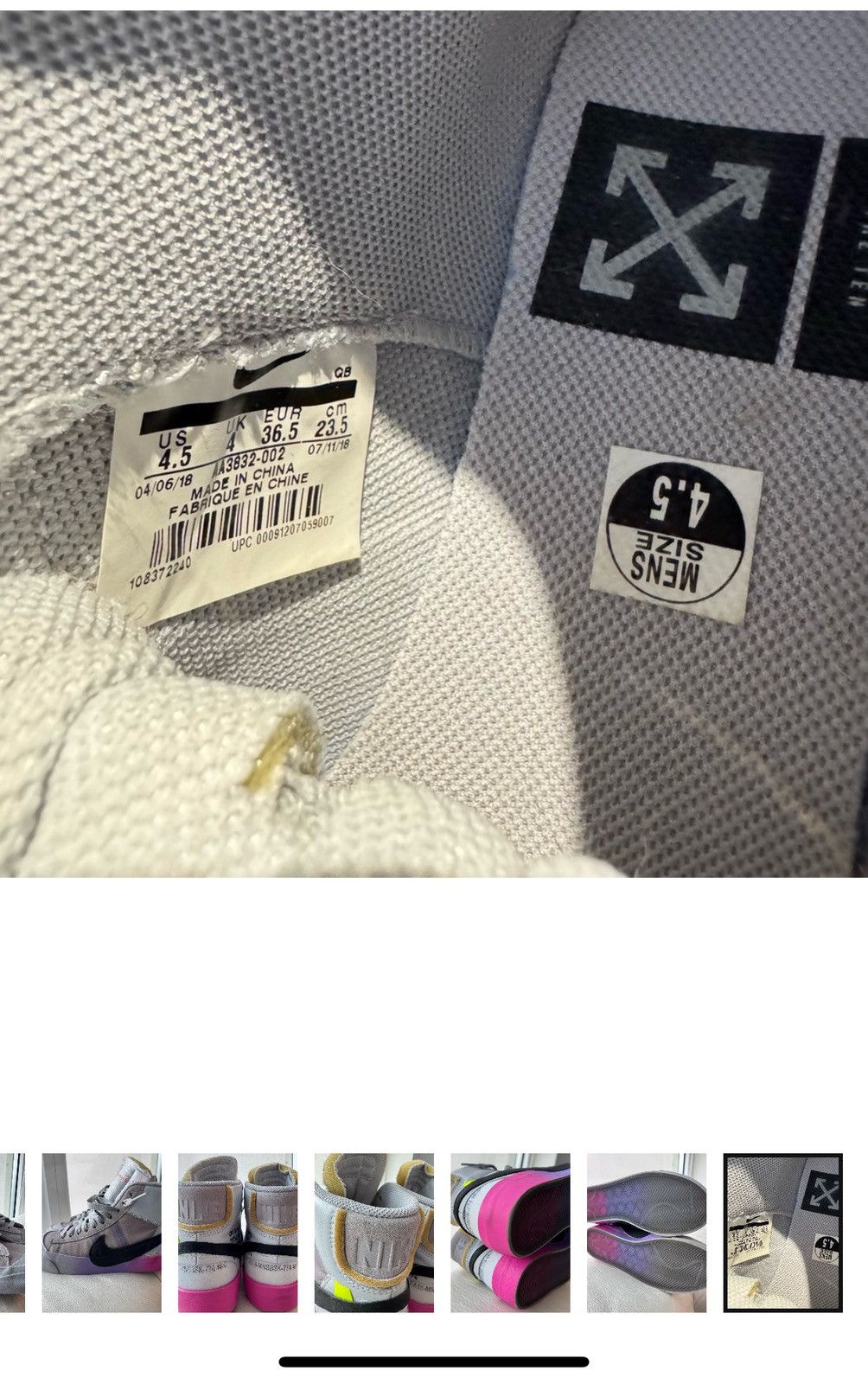 Nike × Off-White Nike Blazer Off White Serena Williams Size US 6 / IT 36 - 7 Thumbnail