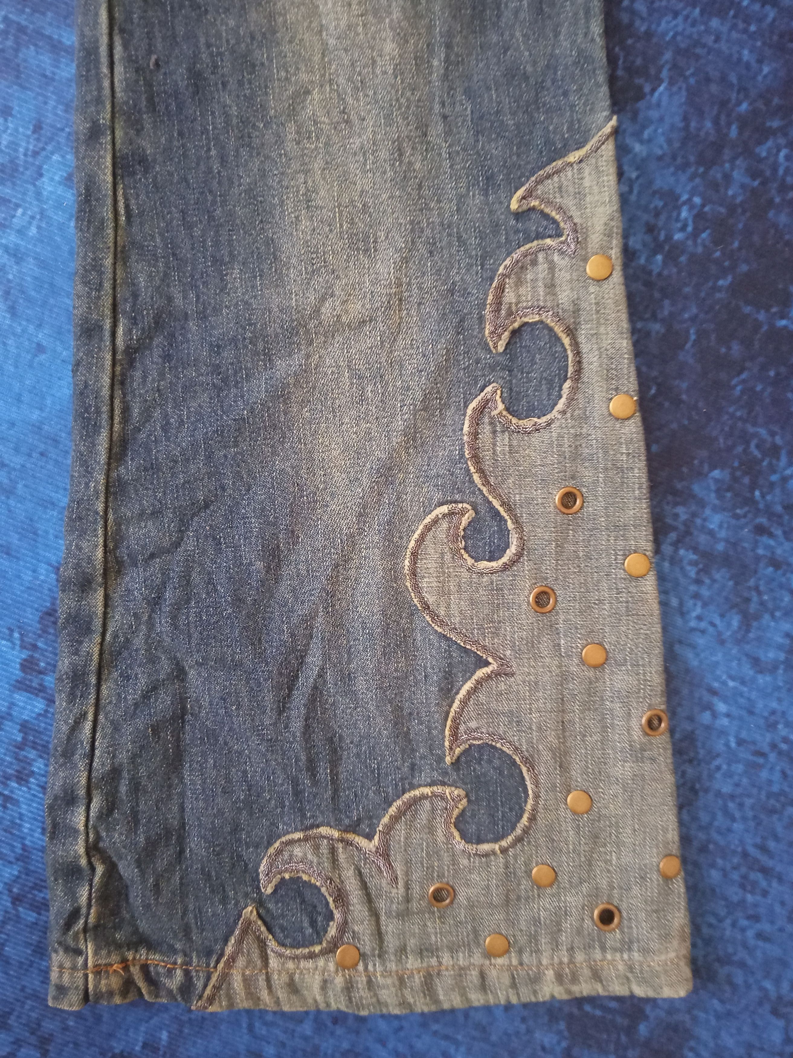 Japanese Brand Jouer Aux Echecs Flare Rare Design Jeans Size 29" - 8 Thumbnail