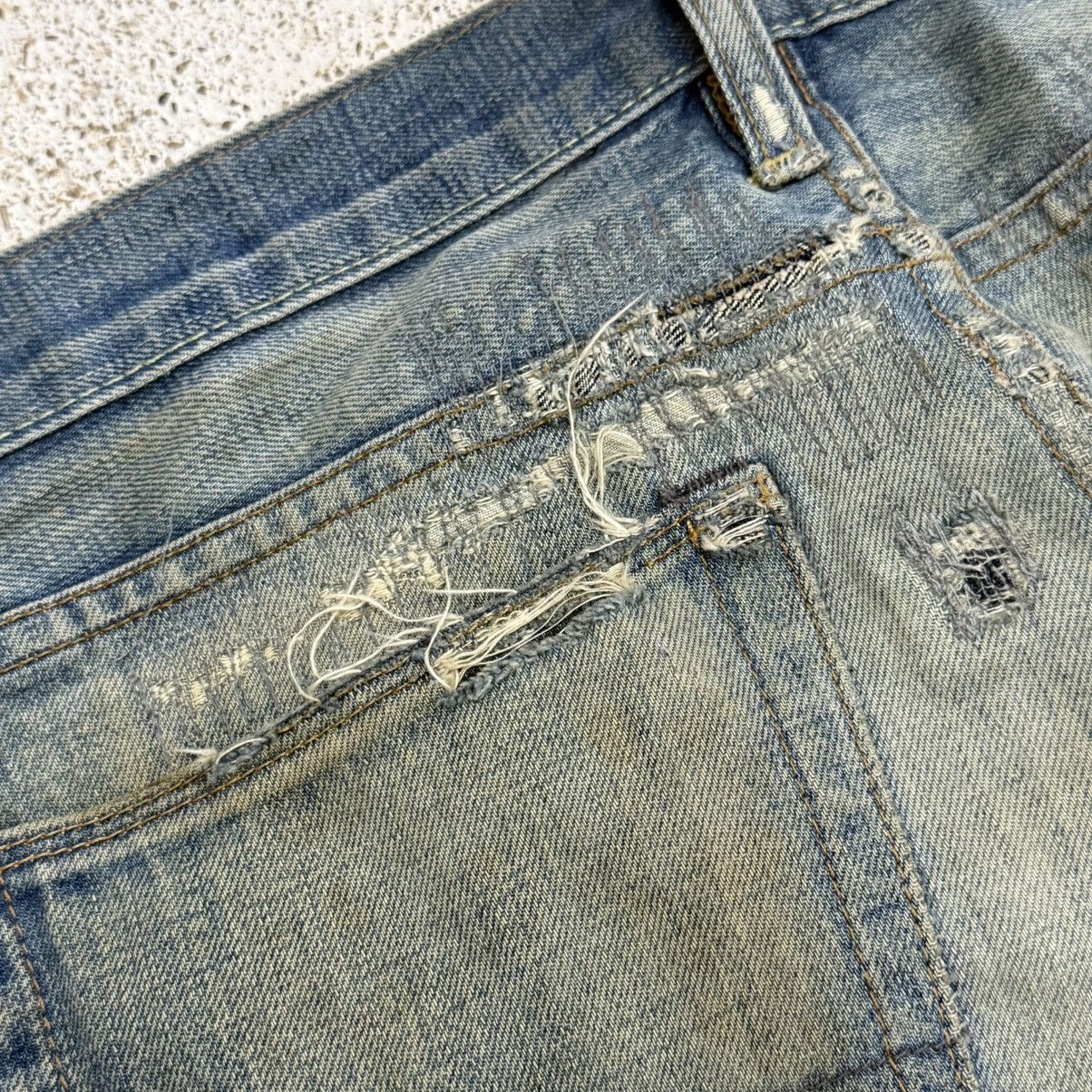 NSF NSF Muddy Distressed Slim Fit Buttonfly Denim Pants Size US 31 - 15 Thumbnail