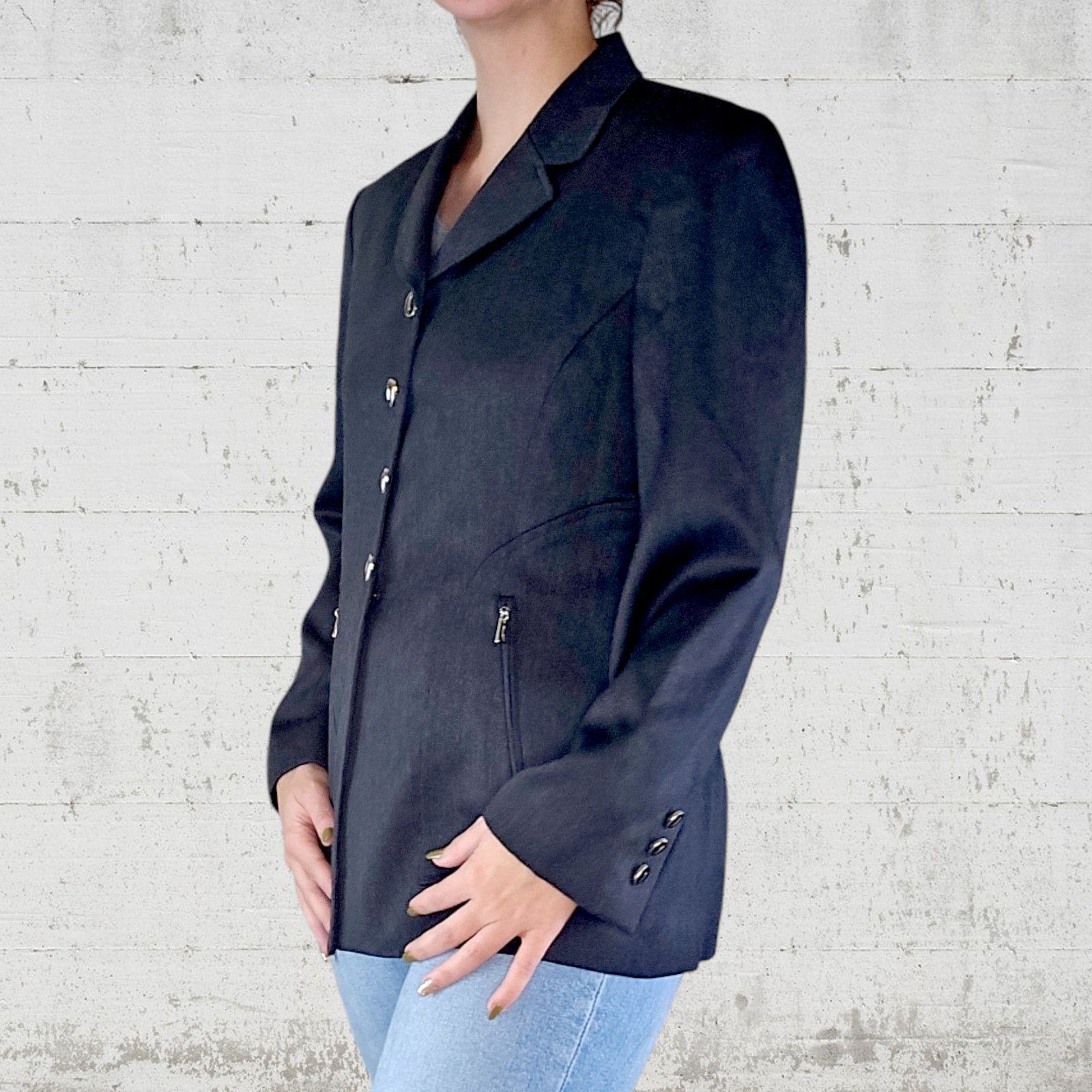 Albert Nipon Albert Nipon 80s Wool Blazer Charcoal Size 10 Size L / US 10 / IT 46 - 4 Thumbnail