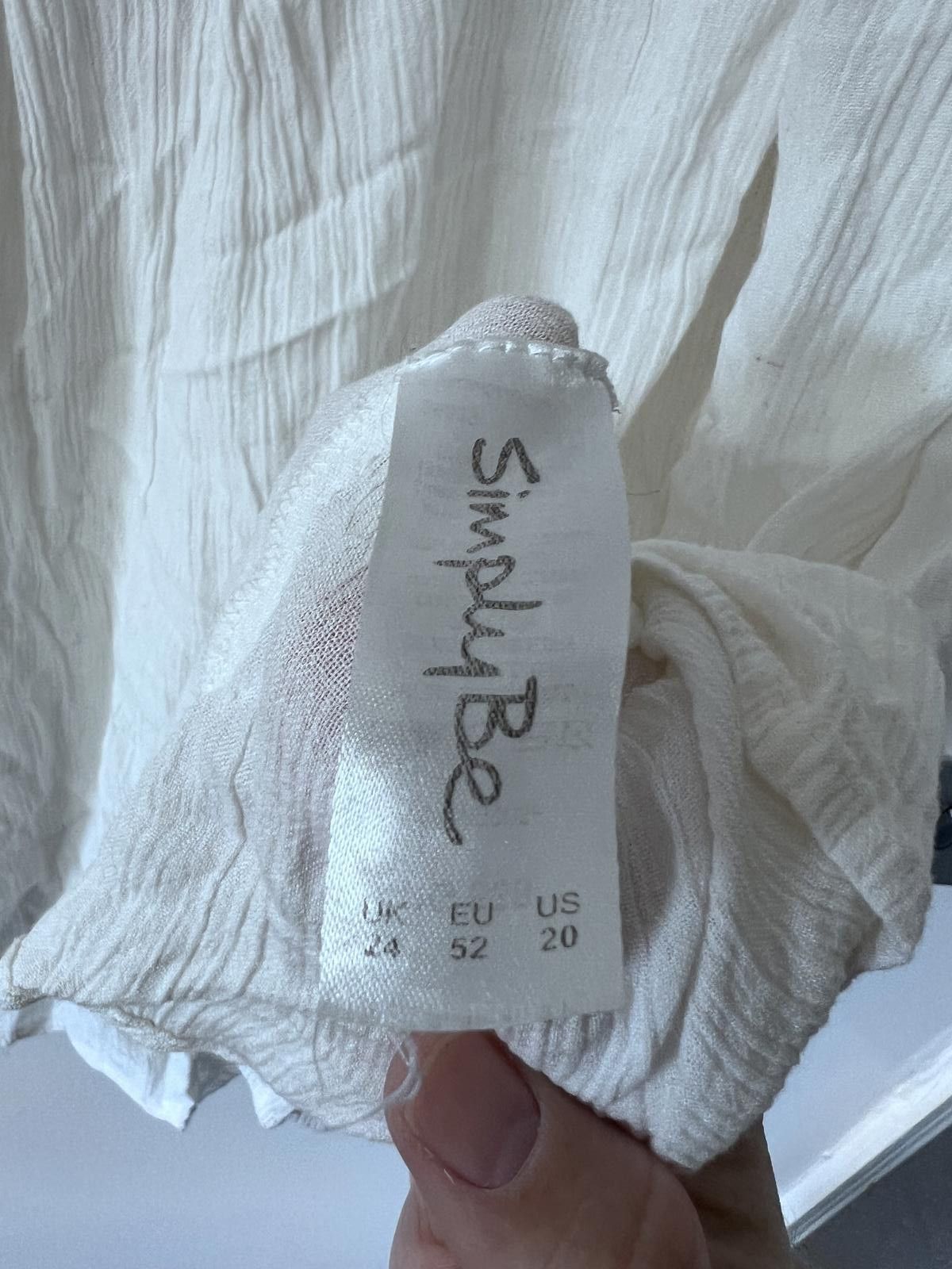 Other Simply Be White Boho Blouse UK 24 Size 3XL / US 20-22 - 5 Thumbnail
