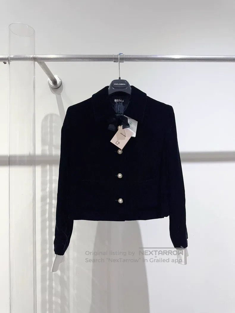 Miu Miu Miu Miu 38 Black velvet bow coat Size M / US 6-8 / IT 42-44 - 1 Thumbnail