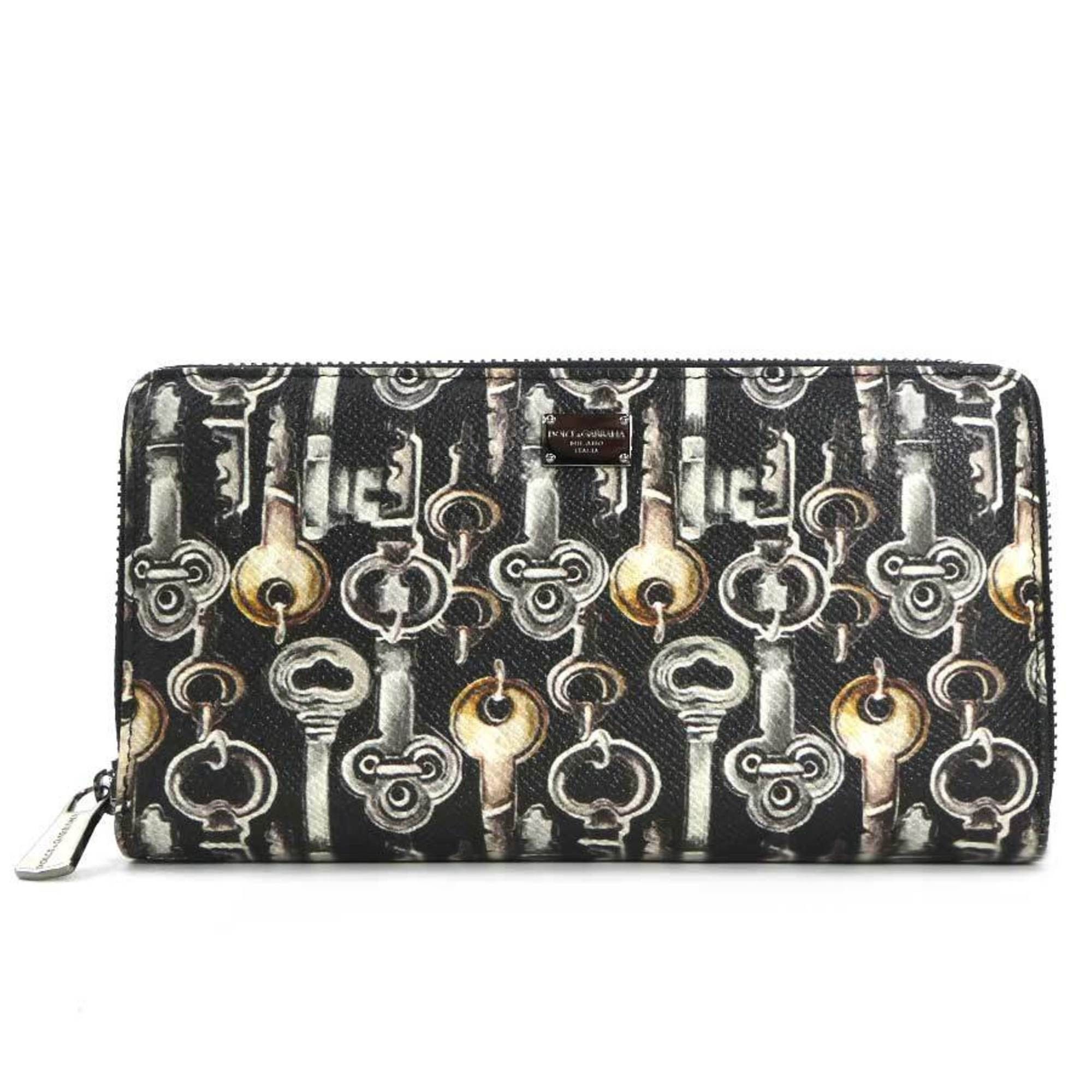 Dolce & Gabbana Dolce & Gabbana DOLCE&GABBANA Round Long Wallet Leather Black Men's Women's t19596a Size ONE SIZE - 1 Thumbnail