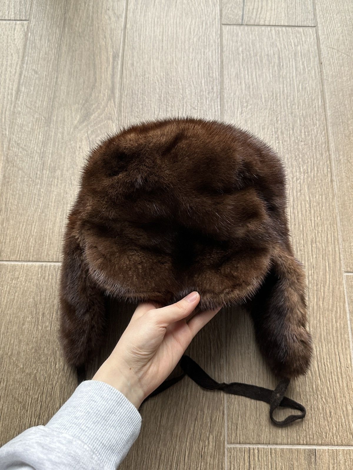 Vintage Real Mink Fur Genuine Trapper Hat Vintage Slavic Ushanka Size ONE SIZE - 10 Thumbnail