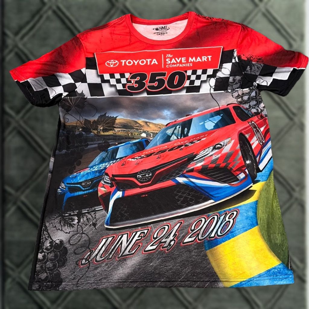 NASCAR NASCAR T-Shirt Mens 2XL Multicolor All Over Print Sonoma Save Mart Toyota 350 2018 Nascar Racing Tournament/Logo? Size US XXL / EU 58 / 5 - 1 Thumbnail