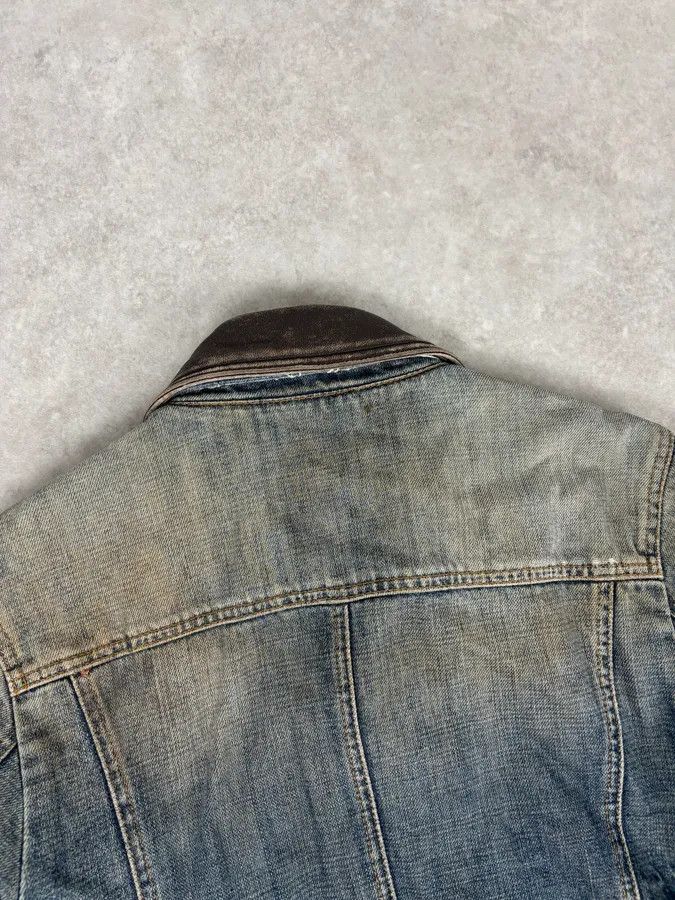 Dolce & Gabbana AW2003 Dolce & Gabbana Layered Leather & Faded Denim Jacket Size US M / EU 48-50 / 2 - 6 Thumbnail
