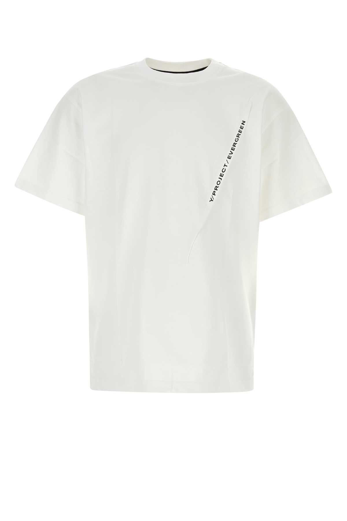 image of Yproject White Cotton T-Shirt, Men's (Size Small)