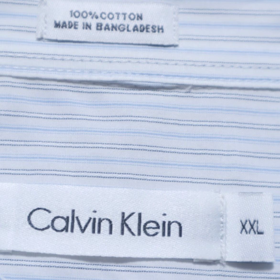 Calvin Klein Calvin Klein Slim Fit Poplin Striped Button Up Shirt White Men's 2XL Size US XXL / EU 58 / 5 - 6 Thumbnail