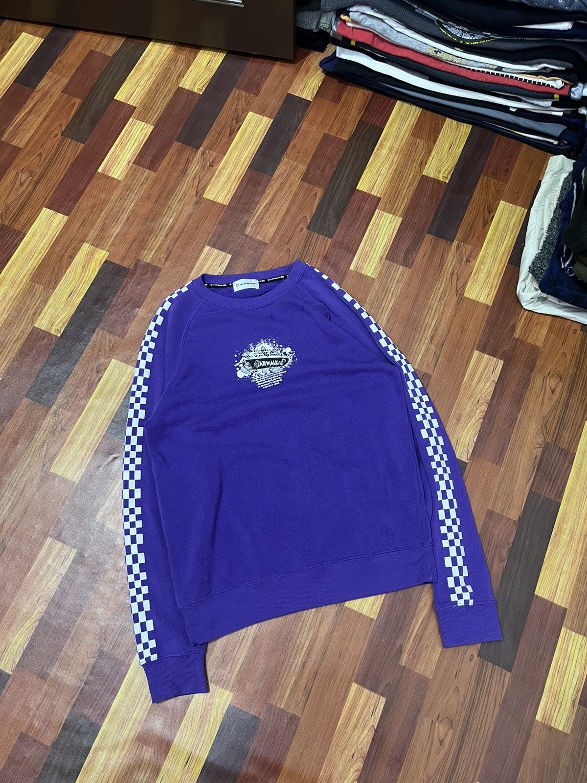 Airwalk Airwalk Checker Sleeve Crewneck Purple Skate Y2K M Size US M / EU 48-50 / 2 - 1 Thumbnail