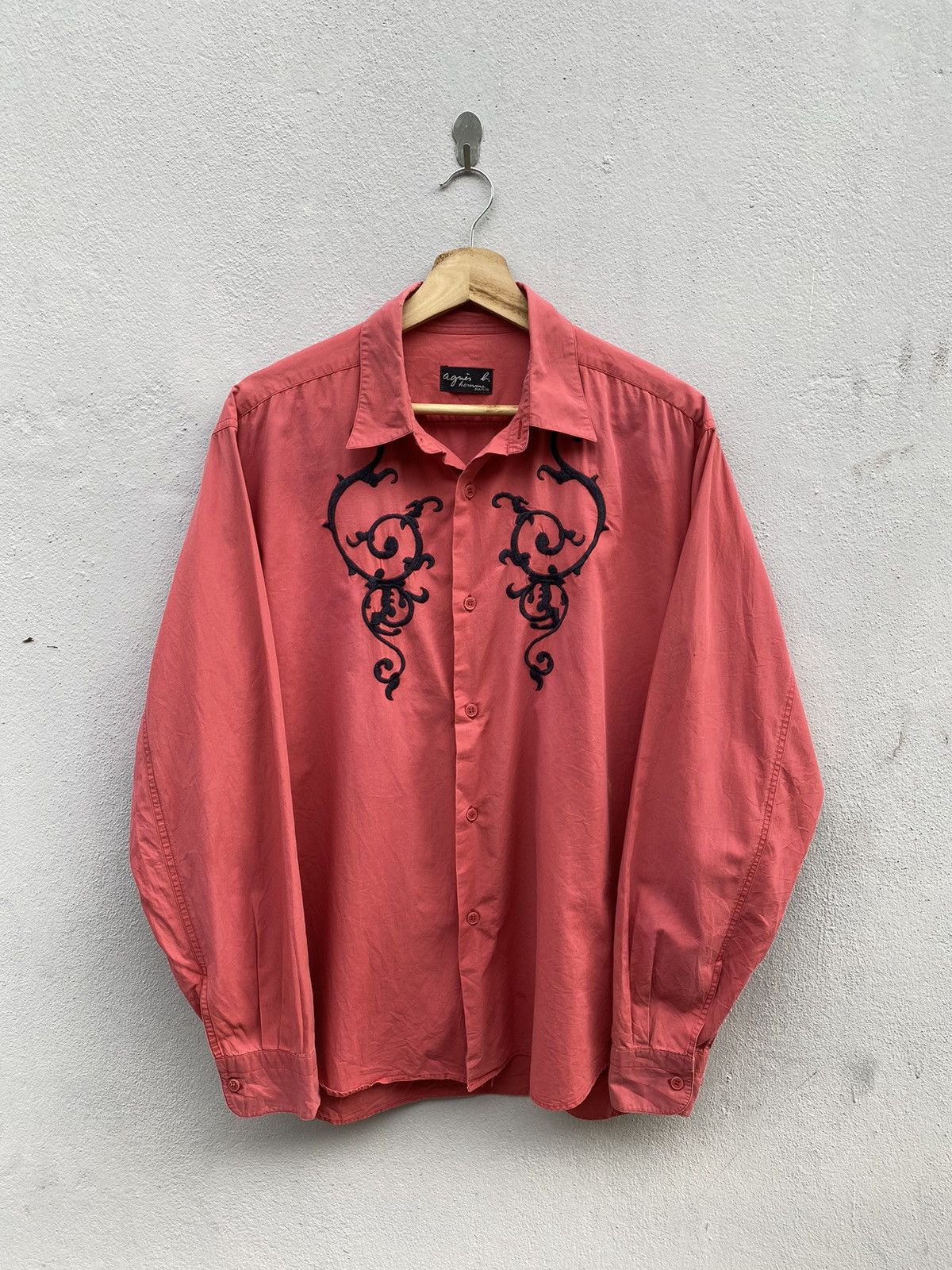 Vintage RARE Agnes Homme Paris Abstract Embroidery Shirt