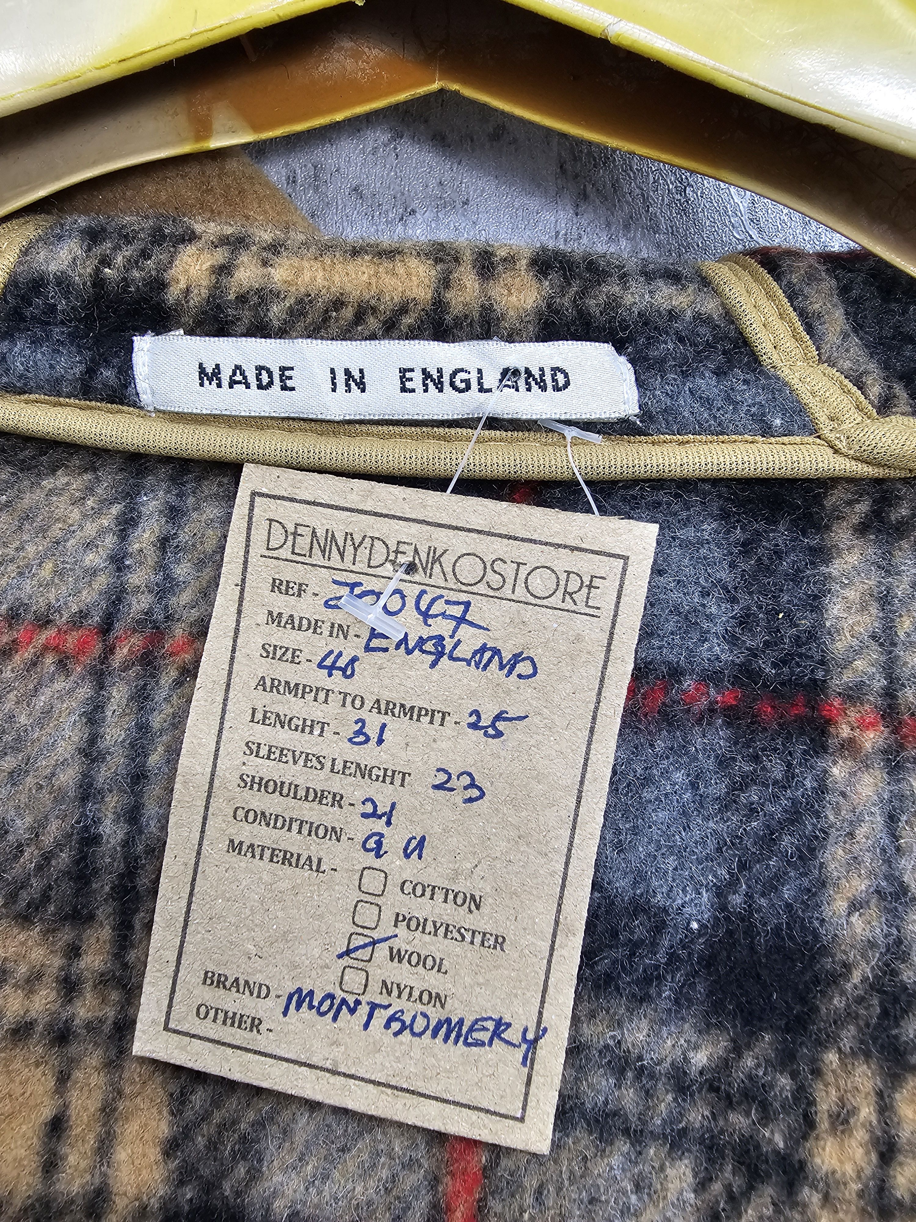 Other MONTGOMERY Checked Wool Heavy Coat Jacket J0047 Size US L / EU 52-54 / 3 - 13 Thumbnail