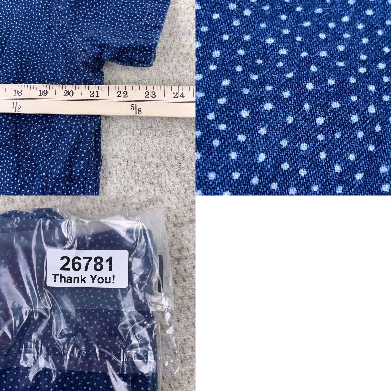 Madewell Madewell Shirt Men L Blue Spotted Button Up Flat Pocket Casual Camp Adult Size US L / EU 52-54 / 3 - 8 Thumbnail