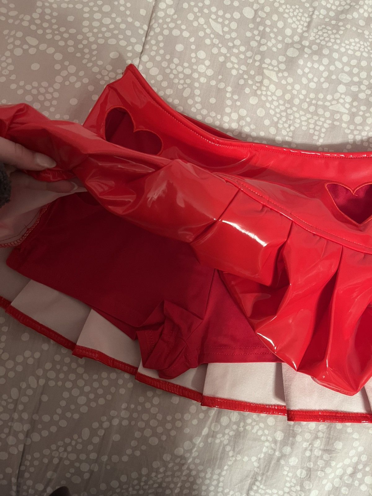 Shein Red Heart Mini Skort Size 27" / US 4 / IT 40 - 4 Thumbnail