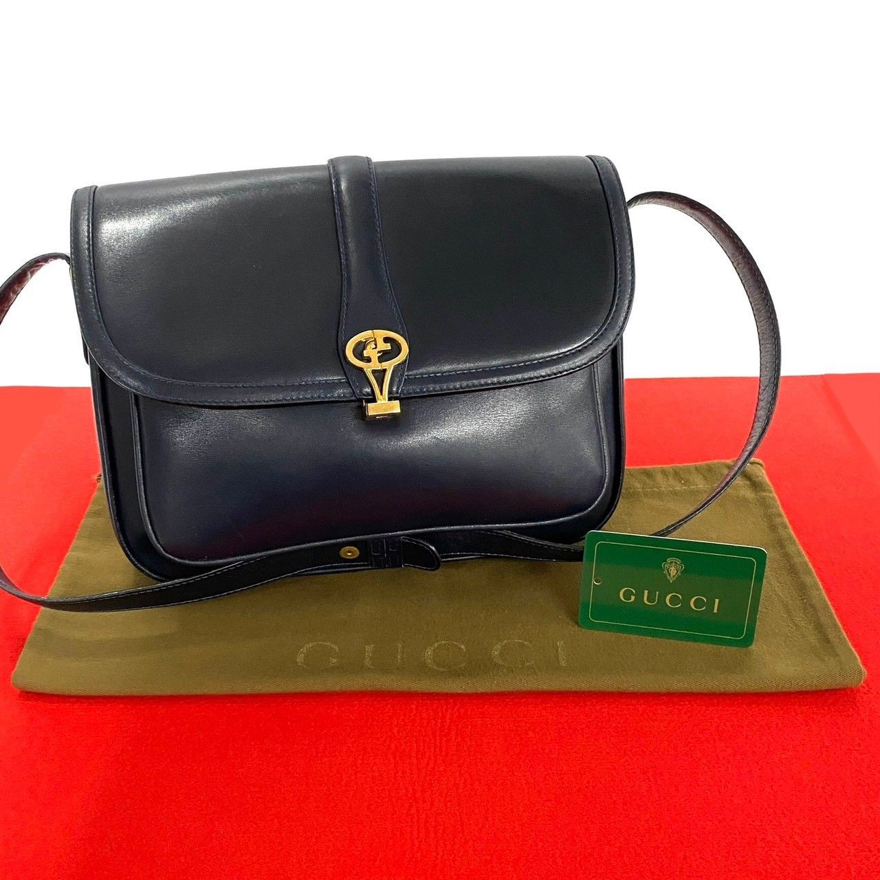 Gucci Gucci Old Gucci Calf Leather Shoulder Bag Leather Shoulder Bag 43353 in Blue, Women's