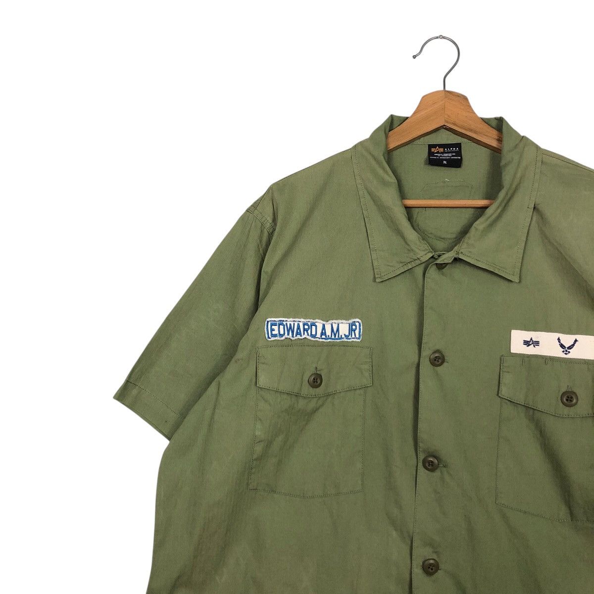 Alpha Industries 📌Vintage Work Shirt Jacket Alpha Industries Military Size US L / EU 52-54 / 3 - 8 Thumbnail