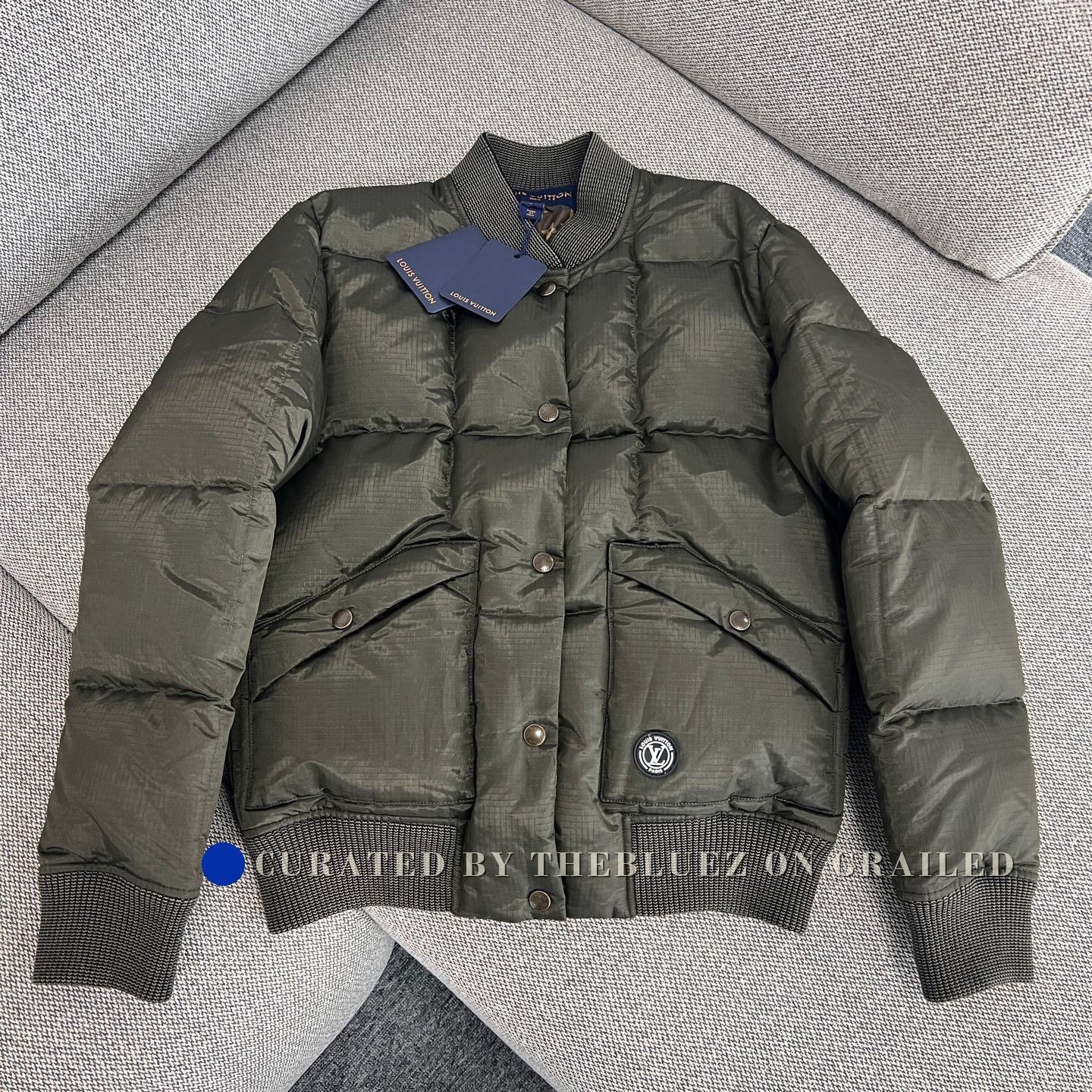 Louis Vuitton Louis Vuitton Olive Green Monogram Down Jacket 34 Size XXS / US 00 / IT 34 - 1 Thumbnail