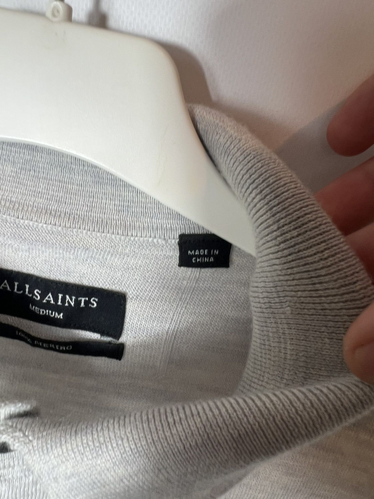 Allsaints Vintage luxury designer Allsaints Merino Wool Gray T-shirt Size US M / EU 48-50 / 2 - 6 Thumbnail