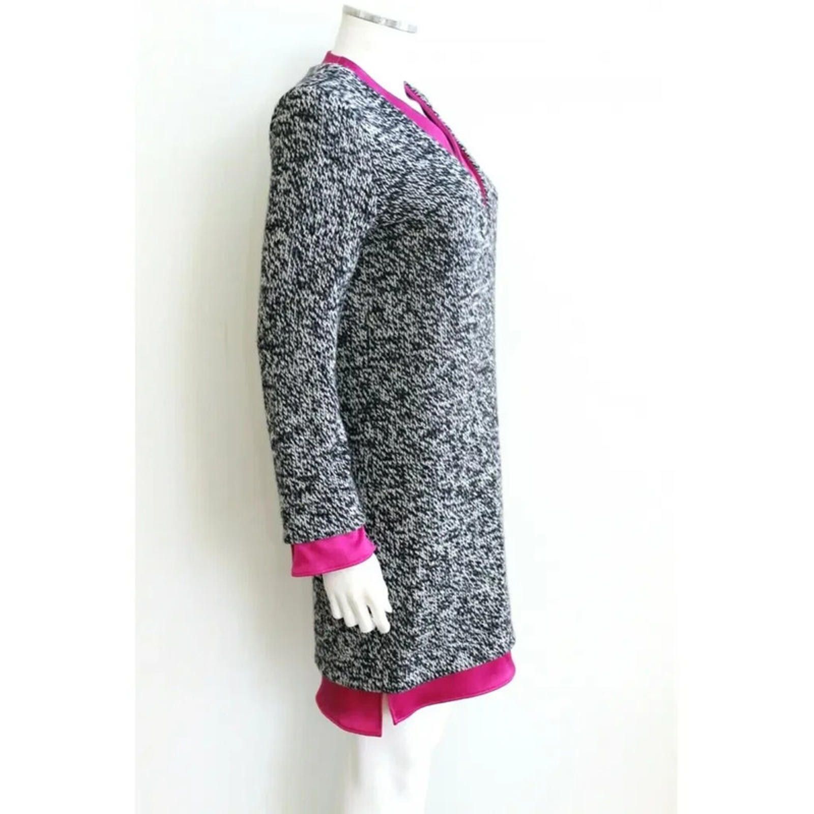 Balenciaga Balenciaga Grey Sweater Knit Pink Silk Dress F38 UK 10 Size M / US 6-8 / IT 42-44 - 3 Thumbnail