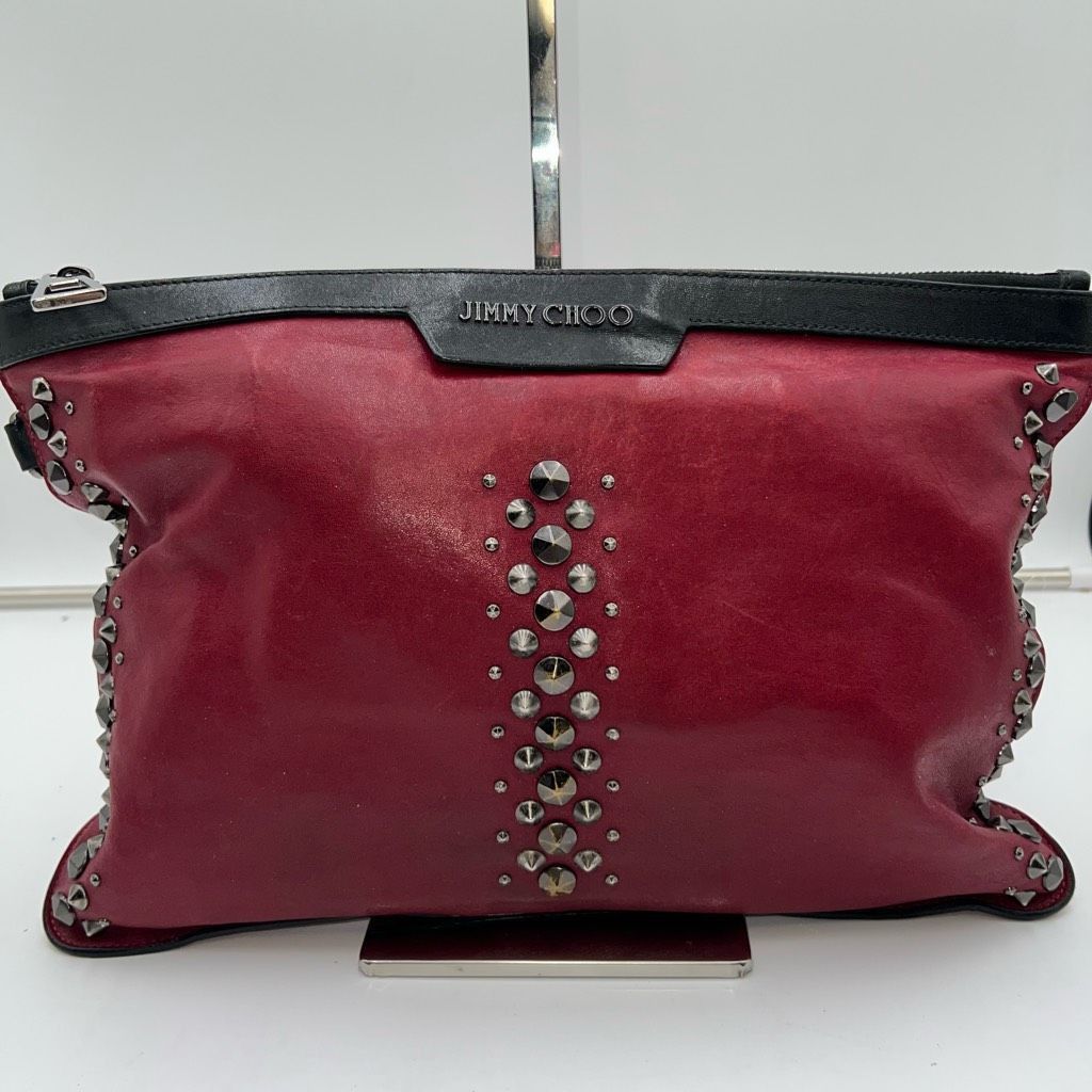 Jimmy Choo Jimmy Choo Laptop Holder/Clutch/Wristlet Black and Red Leath Size ONE SIZE - 1 Thumbnail