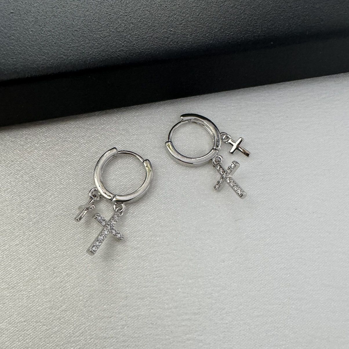 Other CZ Cross Dangle Drop Earrings for Men Women Size ONE SIZE - 2 Thumbnail