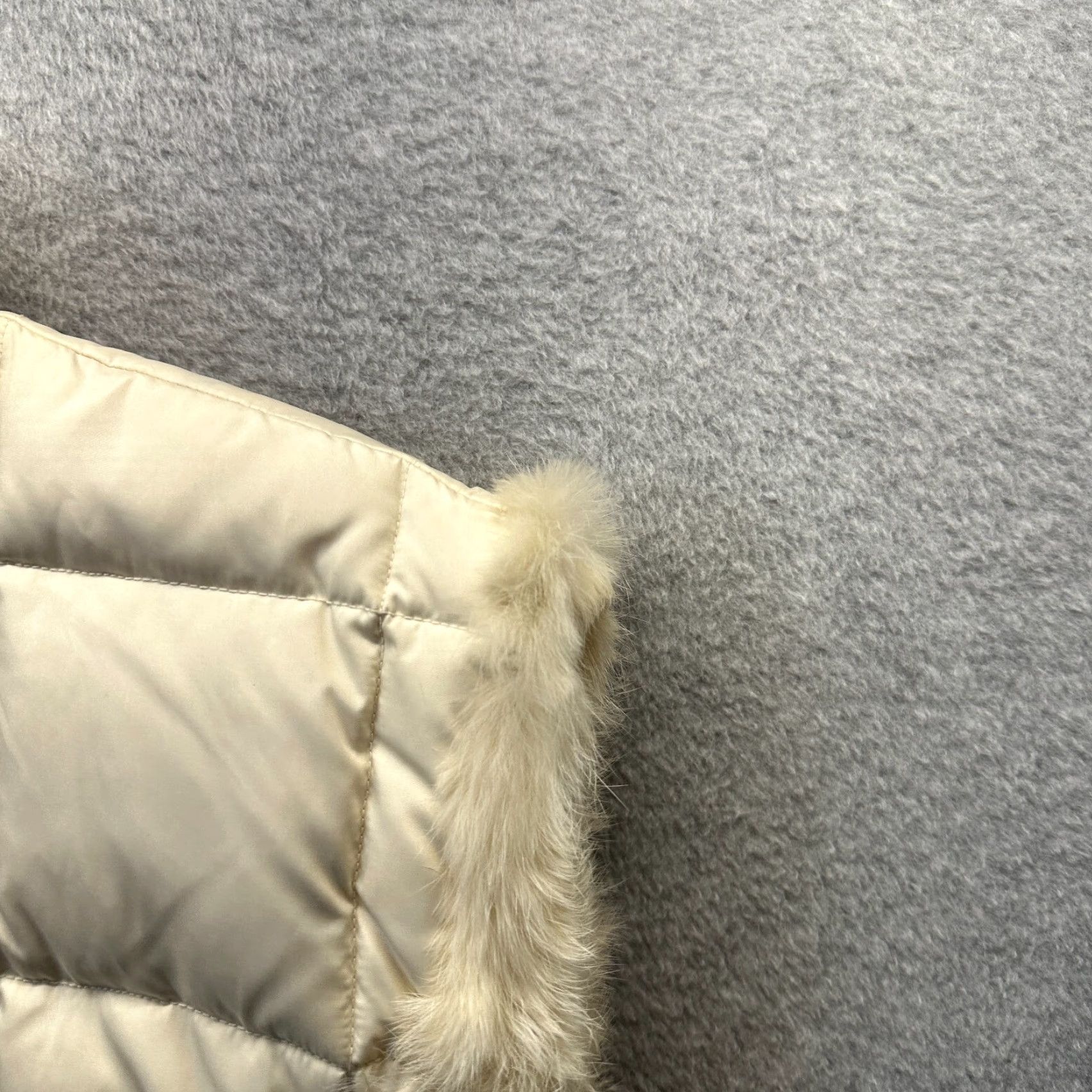 Vintage Montanaco Vest Womens XL Ivory Down Puffer Zip Sleeveless 80s 90s Fur Quilted Size XL / US 12-14 / IT 48-50 - 3 Thumbnail
