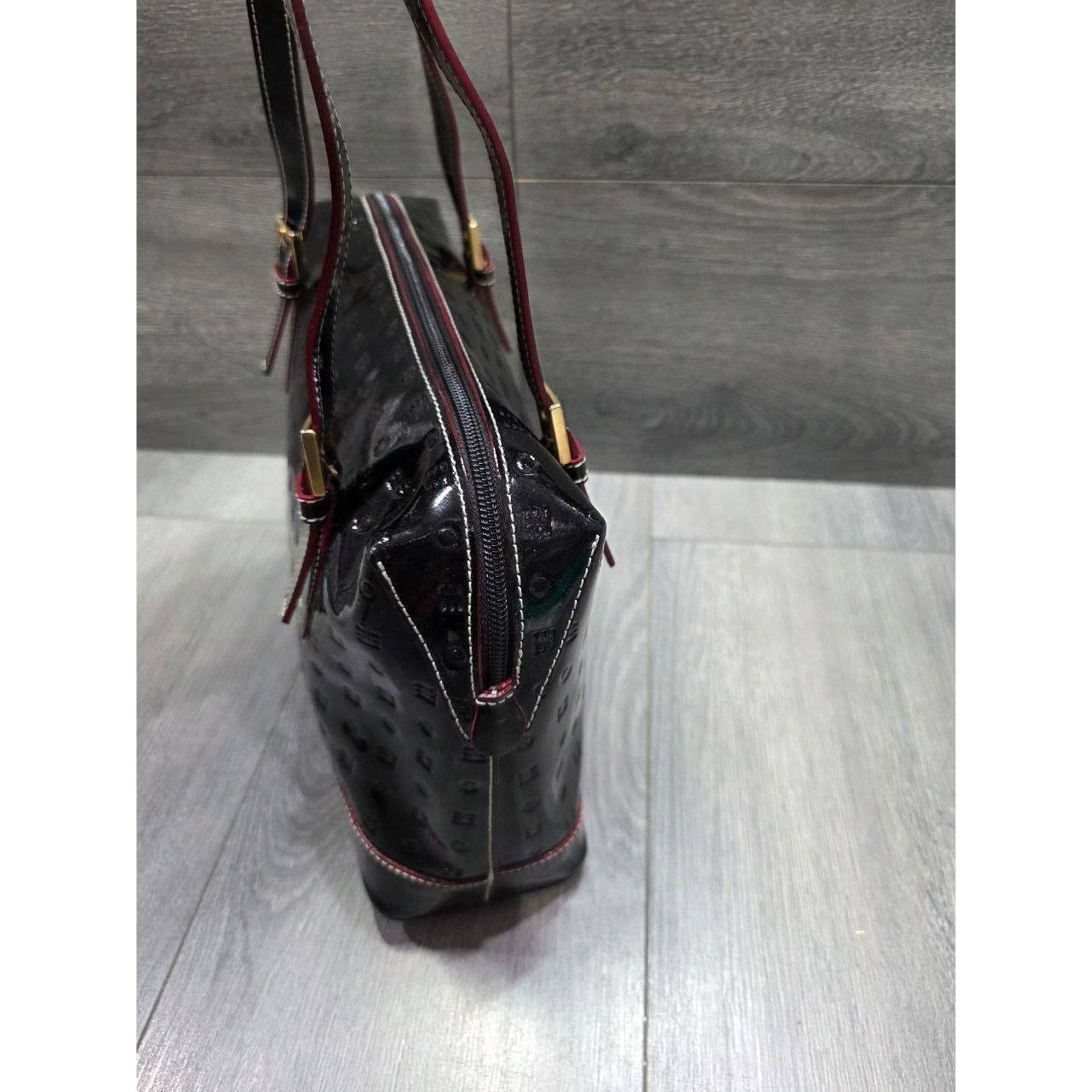 Base London Arcadia Vintage Aria Black Patent Shoulder Bag B000439 Size ONE SIZE - 6 Thumbnail