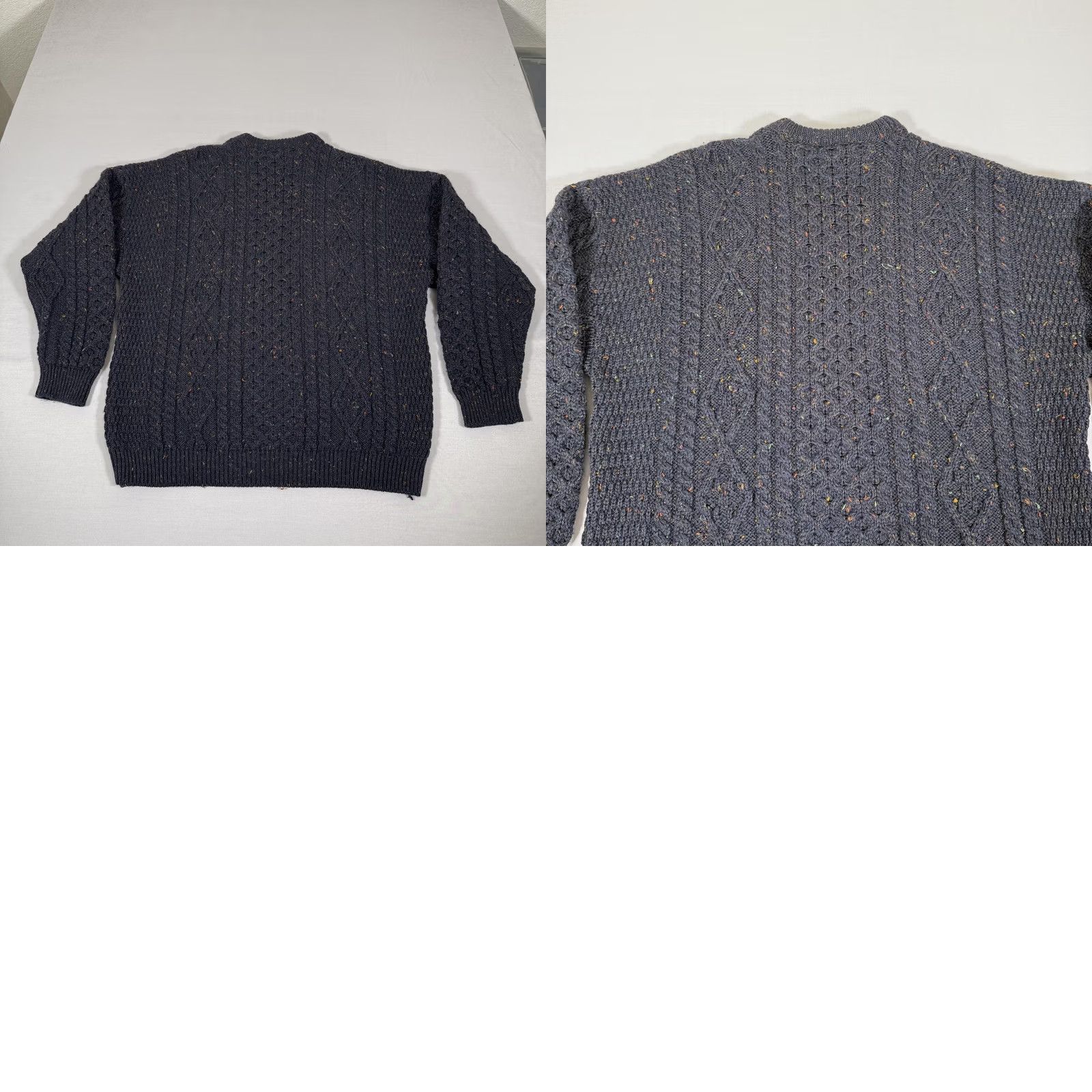 Vintage Carraig Donn Sweater Mens Medium Blue Donegal Wool Cable Knit Fisherman Aran Size US M / EU 48-50 / 2 - 8 Thumbnail