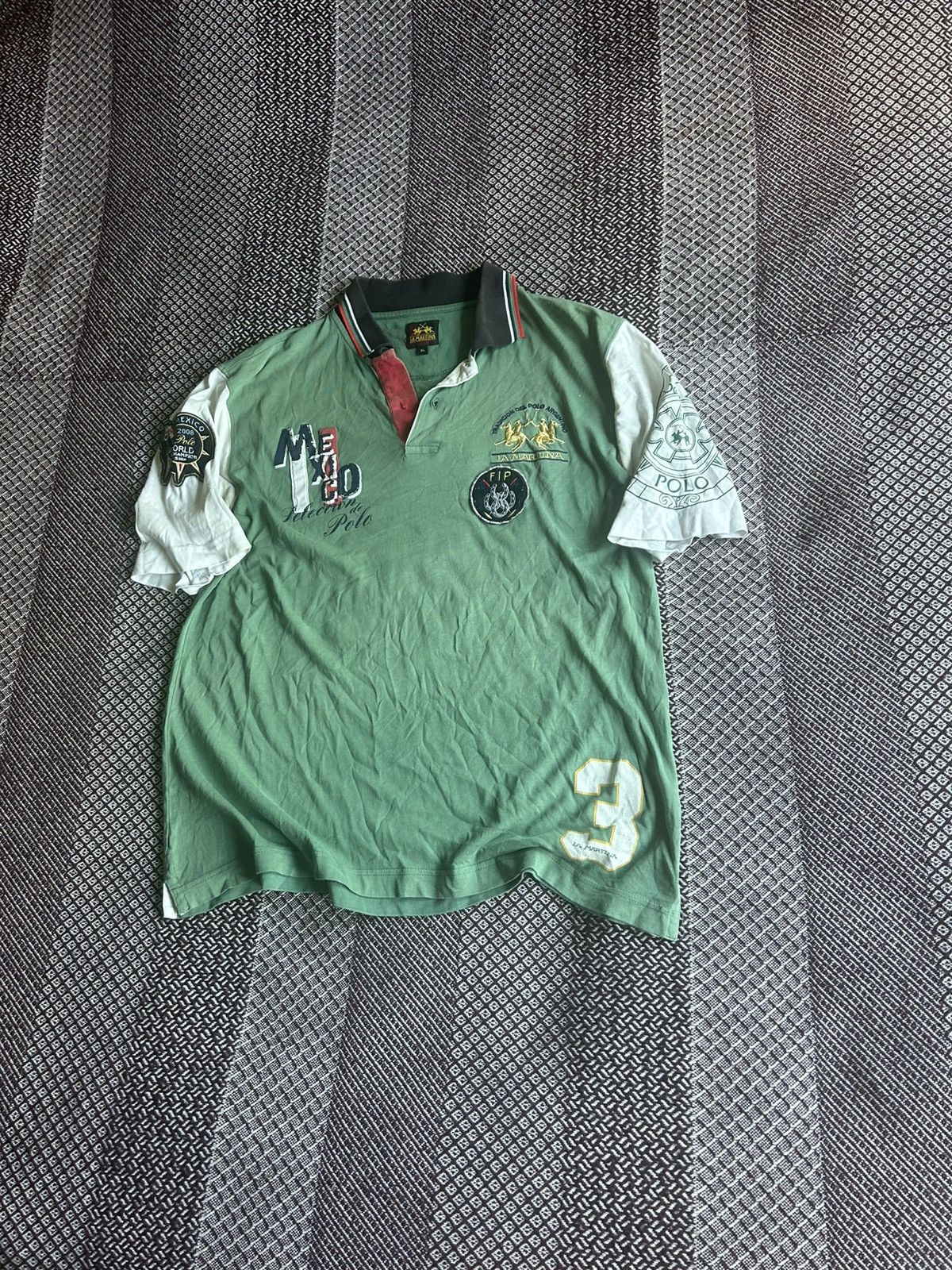 Vintage La Martina Vintage Polo T-shirt Big Logo Thrashed Condition Size US XL / EU 56 / 4 - 2 Thumbnail