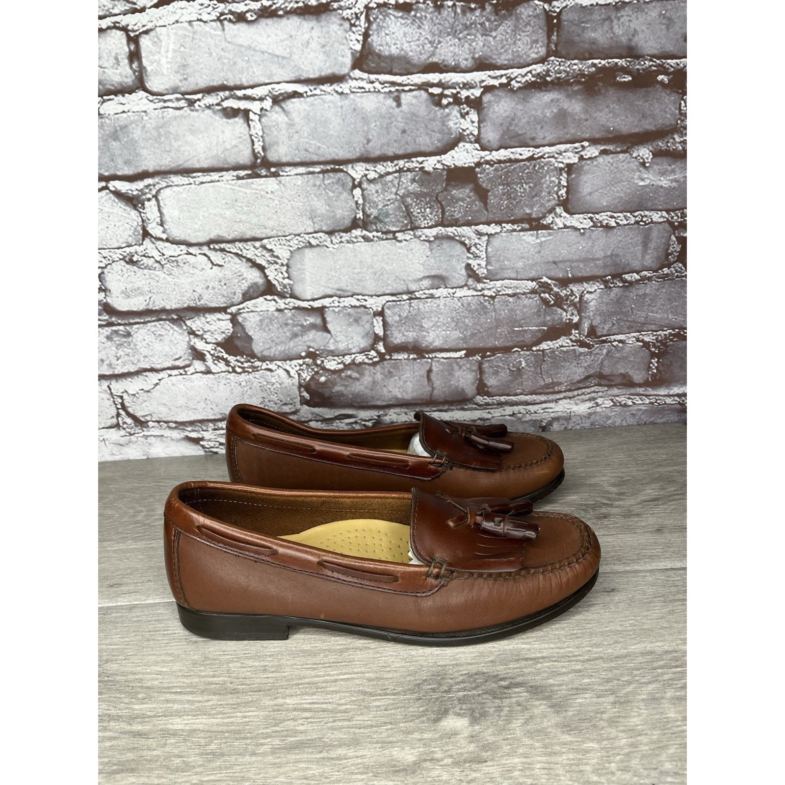Bass GH BASS Jackie Brown Leather Kiltie Tasseled Slip-On Loafers Size US 7.5 / IT 37.5 - 2 Thumbnail