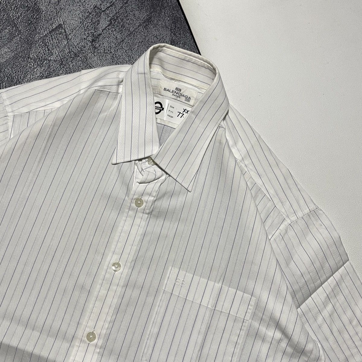 Balenciaga × Crocs Balenciaga Vintage Shirts Pocket BB Embroidered Size US XL / EU 56 / 4 - 3 Thumbnail
