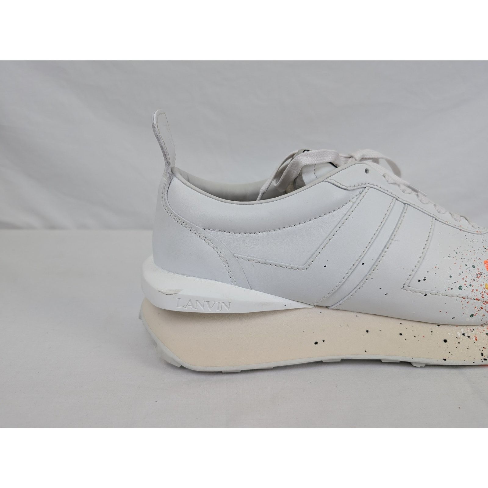 Lanvin o1rshd1 Paint Splatter Bump Sneakers in White Size US 14 / EU 47 - 2 Thumbnail