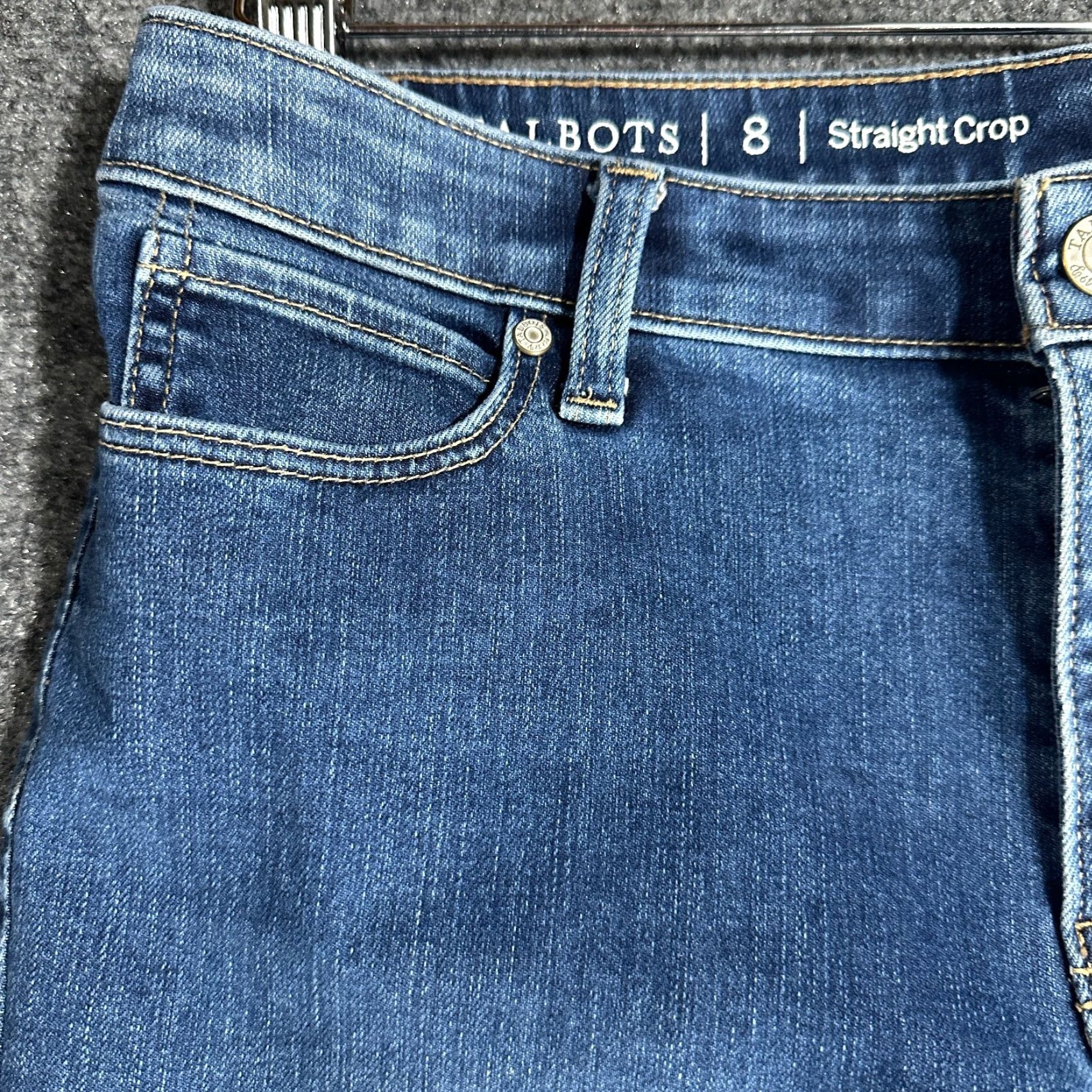 Talbots Talbots Jeans Womens 8 Straight Crop Cotton Stretch Pockets Medium Wash Blue Regular 5-Pocket Denim Straight Crop Mens Womens Boys Girls Size 30" / US 8 / IT 44 - 4 Thumbnail