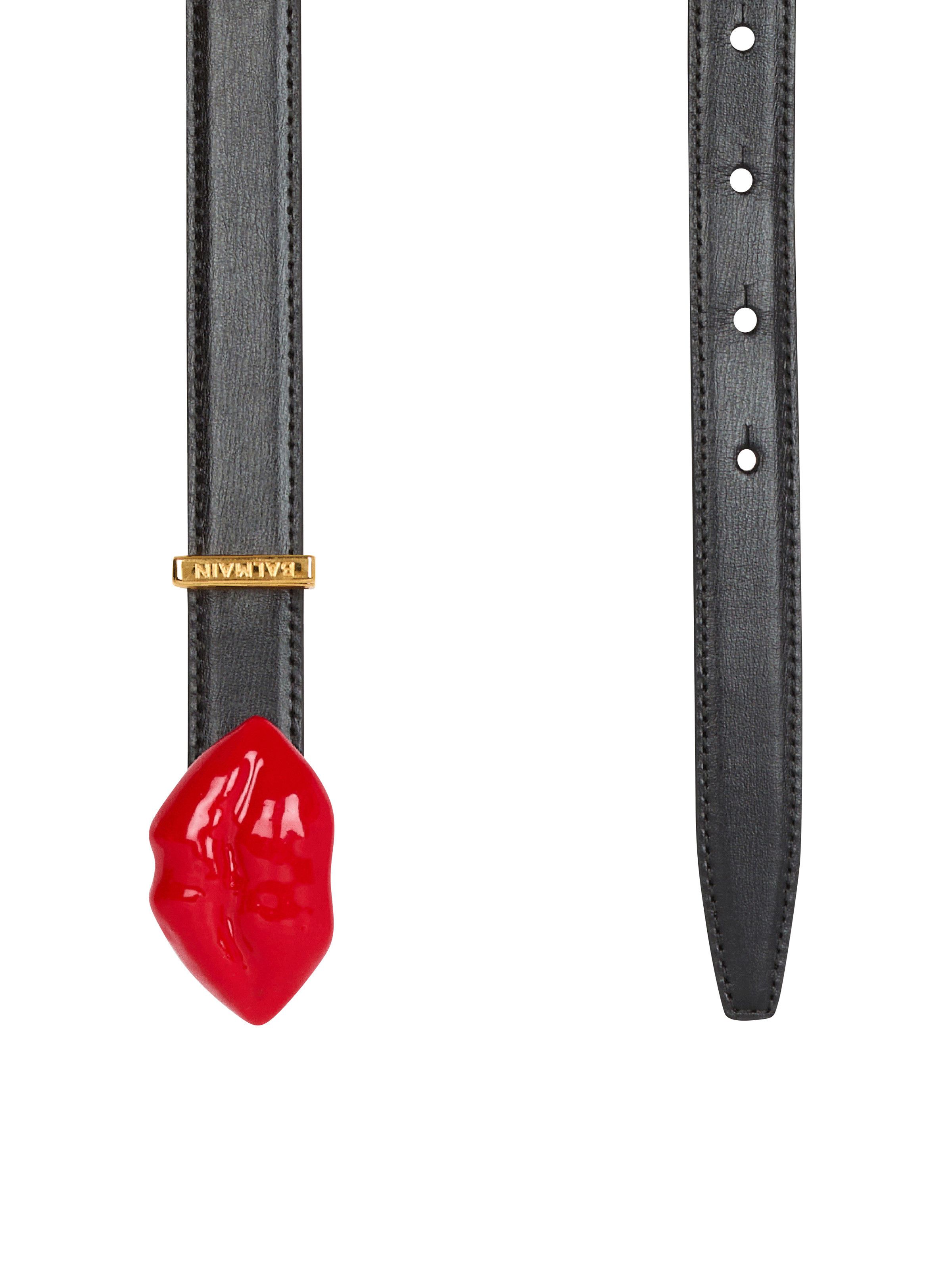 Balmain o1s1wg111025 Size: OS/Calfskin Kiss Belt in Black Size ONE SIZE - 3 Thumbnail
