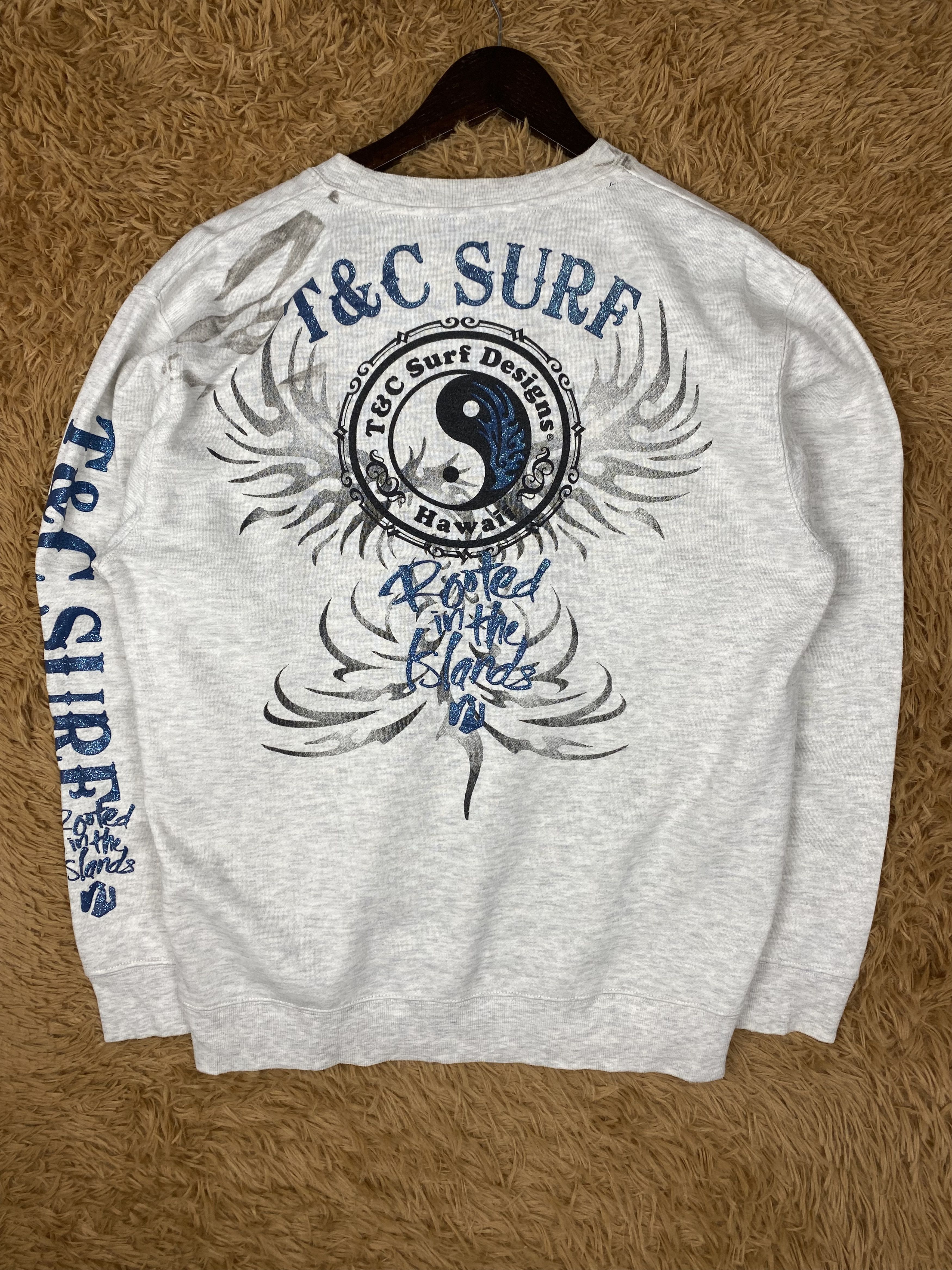 Designer Vintage T&C Surf Design Hawaii Sweatshirts PS0366 Size US L / EU 52-54 / 3 - 1 Thumbnail