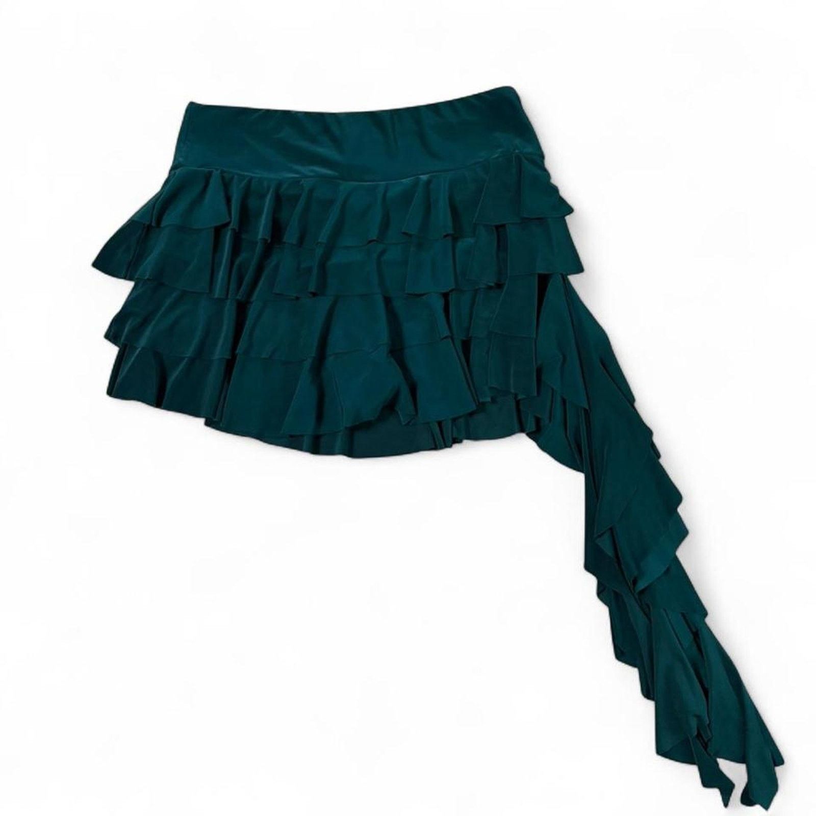 Other green-blueish ruffle mini skirt with tiered detail Size S Size 27" / US 4 / IT 40 - 1 Thumbnail