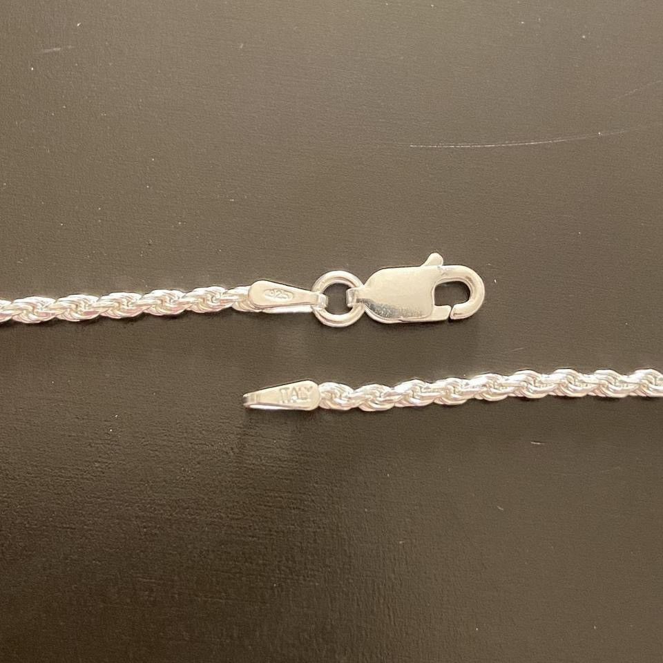Sterling Silver Solid Silver Rope Chain Necklace 20in 2mm Size ONE SIZE - 2 Thumbnail