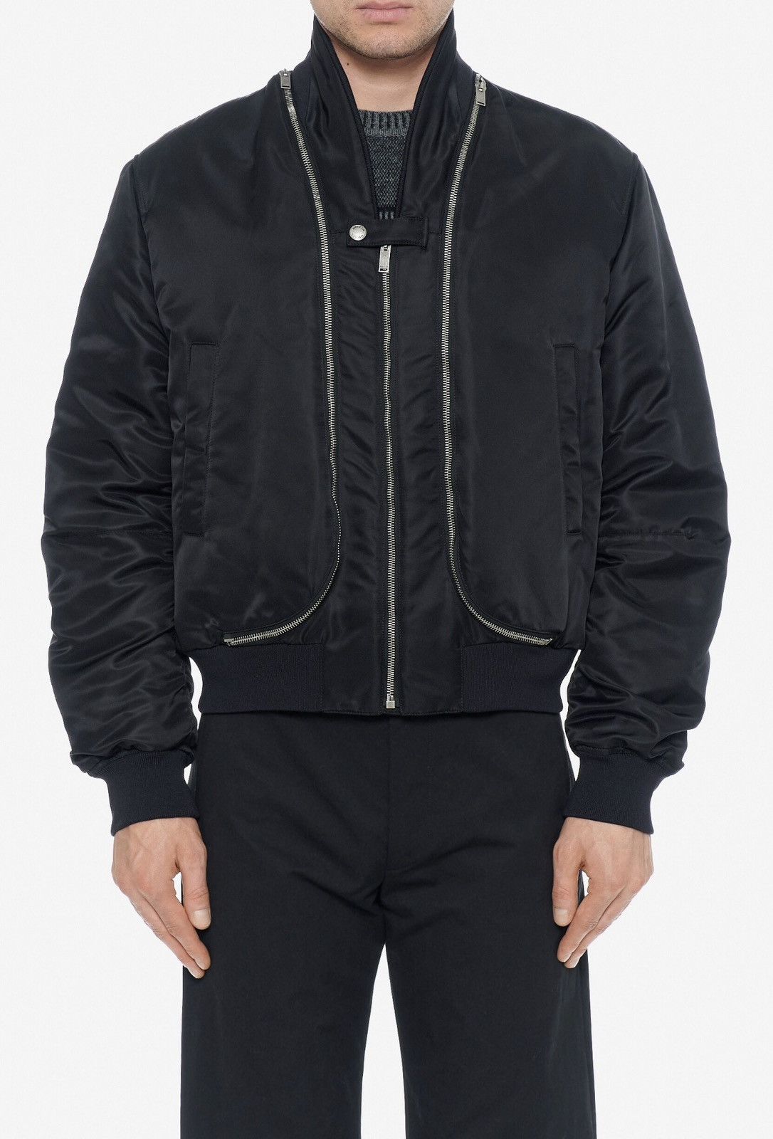 Alexander McQueen Alexander McQueen Black Nylon Double-Zip Bomber Size US XL / EU 56 / 4 - 1 Thumbnail