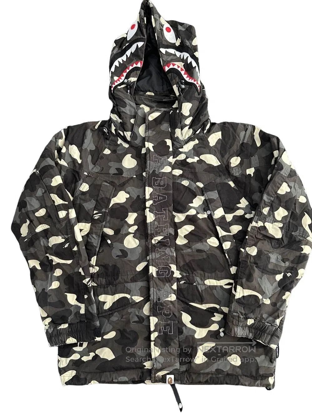Bape PSG × BAPE CAMO Long Puffer Down Jacket a bathing ape Paris