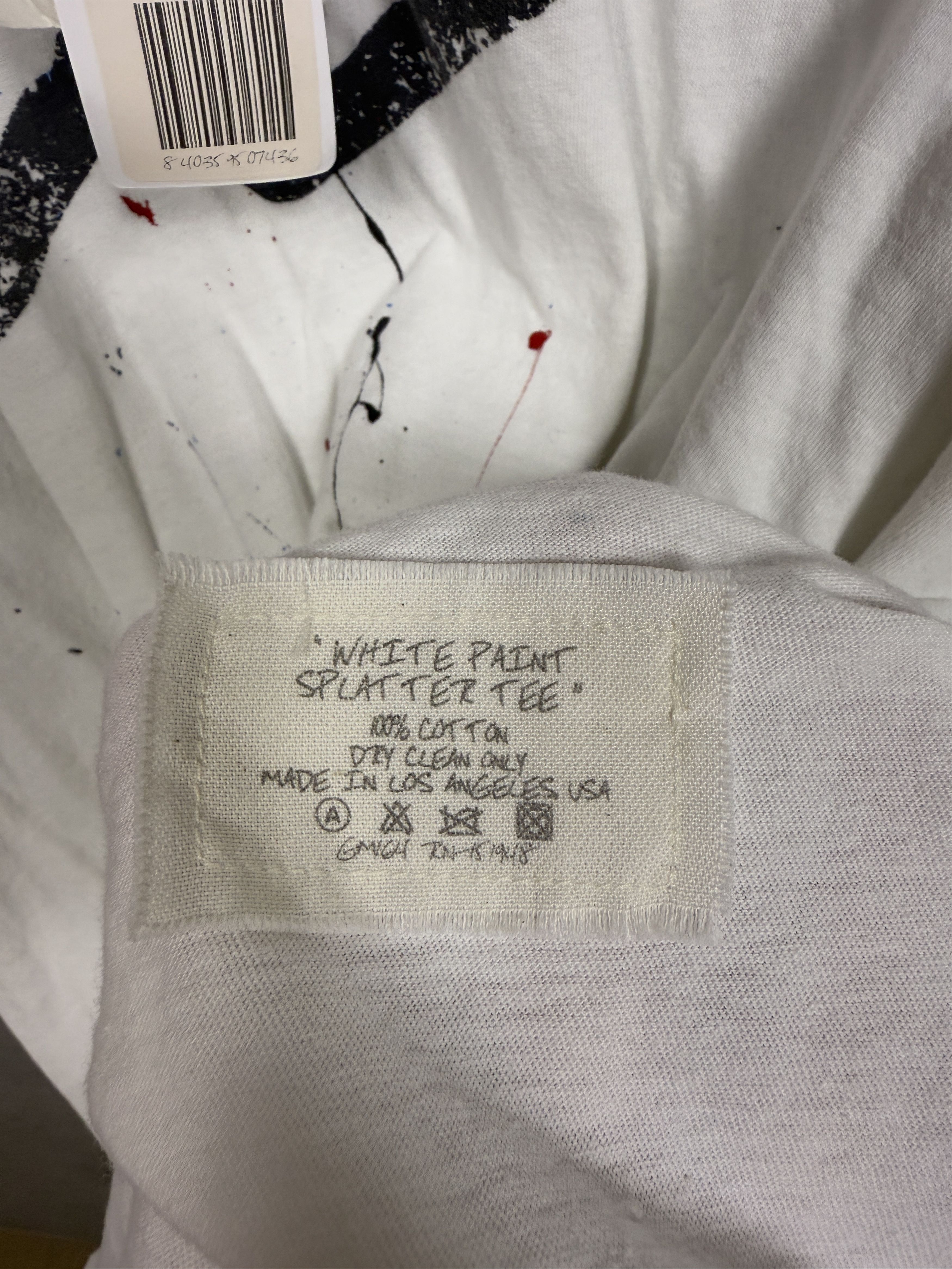 Greg Lauren Greg Lauren White Paint Splatter Tee Size US L / EU 52-54 / 3 - 11 Thumbnail